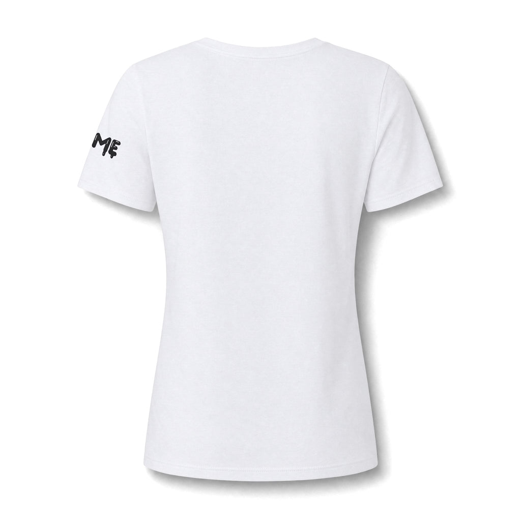 The Slime Shop Women's V-Neck Tee — White / Black Slime-$