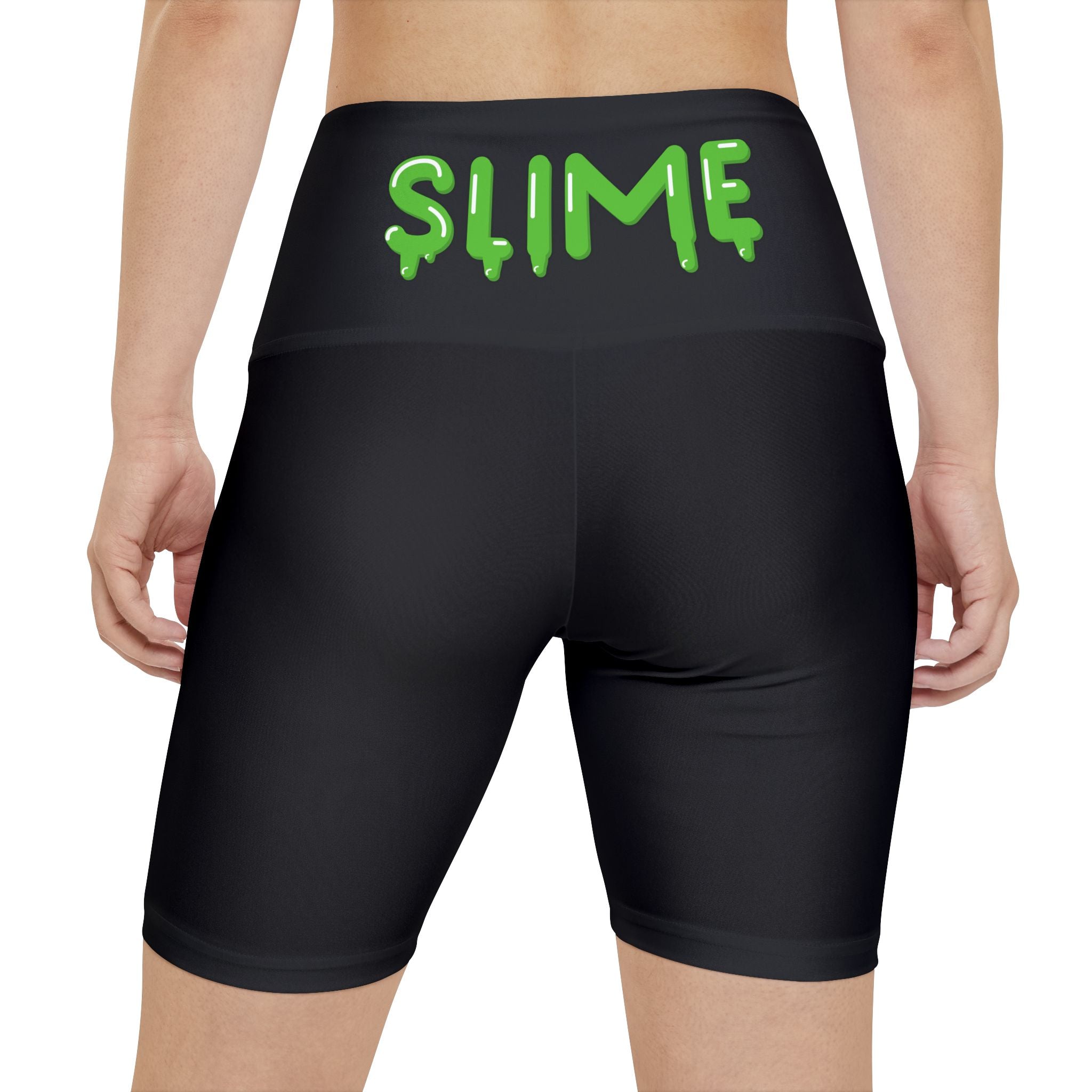 The Slime Shop Women's Workout Shorts — Black / Green Slime In 5