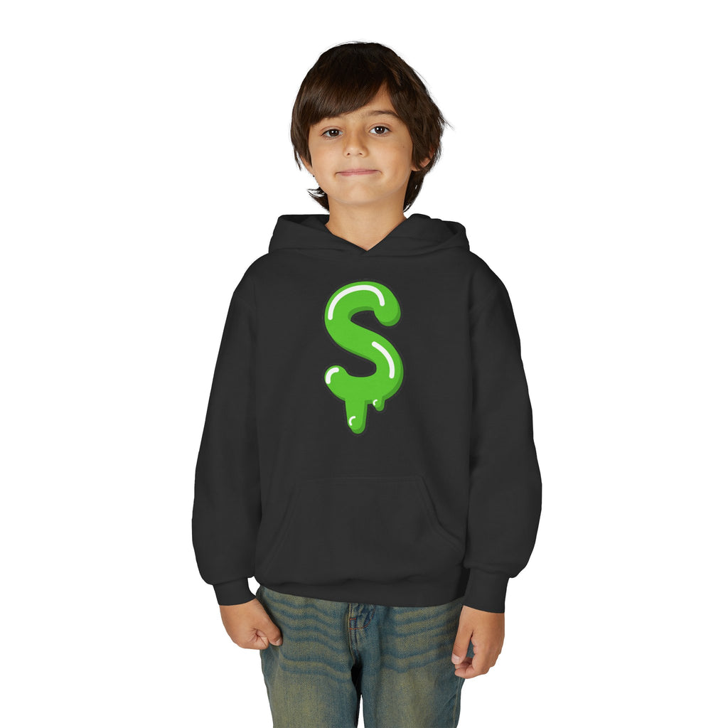 The Slime Shop Youth Hoodie — Carolina Blue / Green Slime $