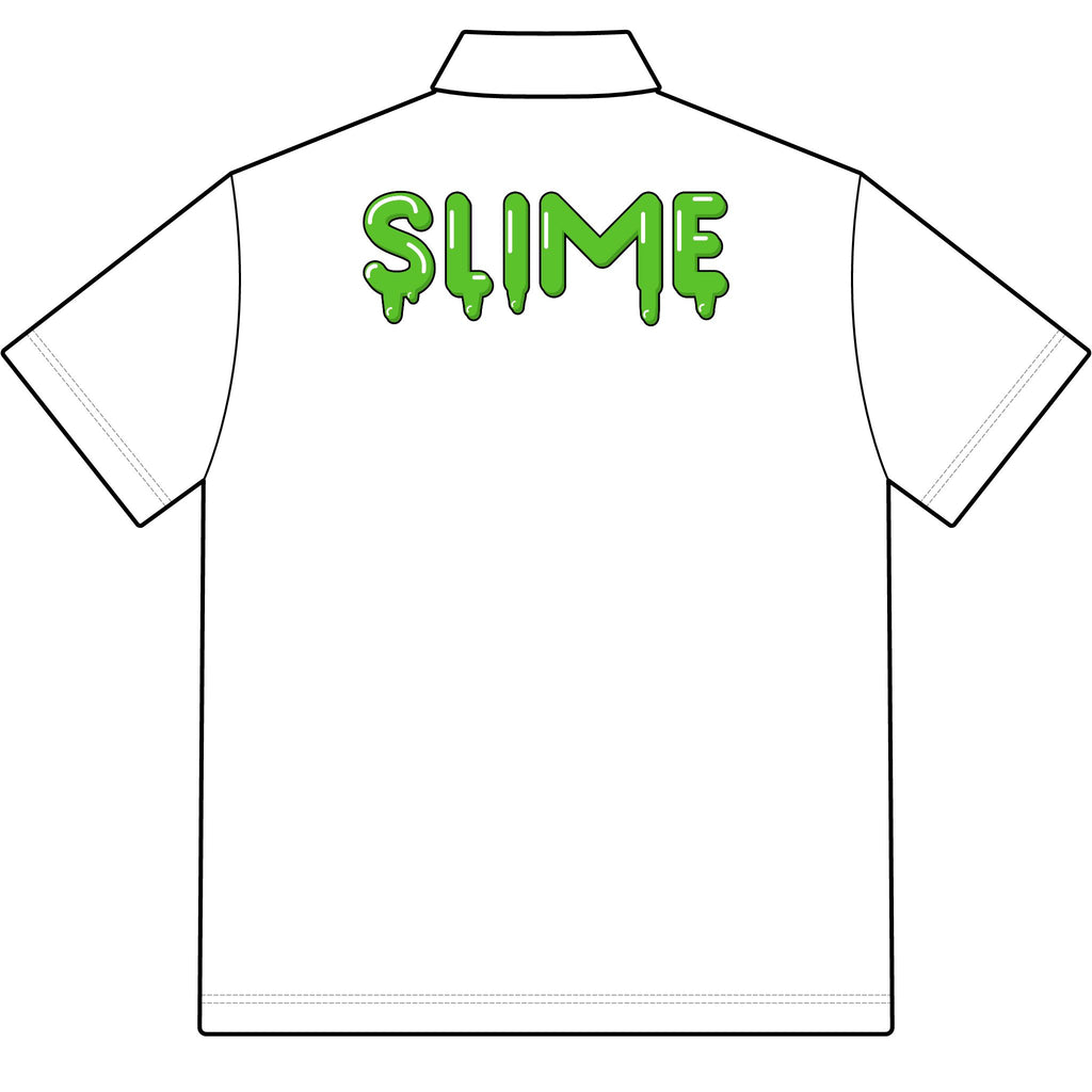 The Slime Shop Pique Polo — White / Green Slime In 5