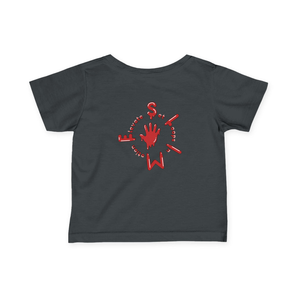 The Slime Shop Infant Fine Jersey Tee — Grey / Red Slime $
