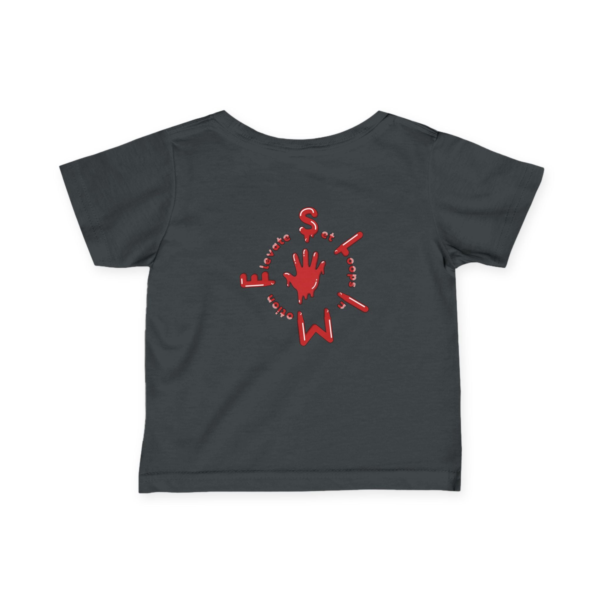 The Slime Shop Infant Fine Jersey Tee — Grey / Red Slime $