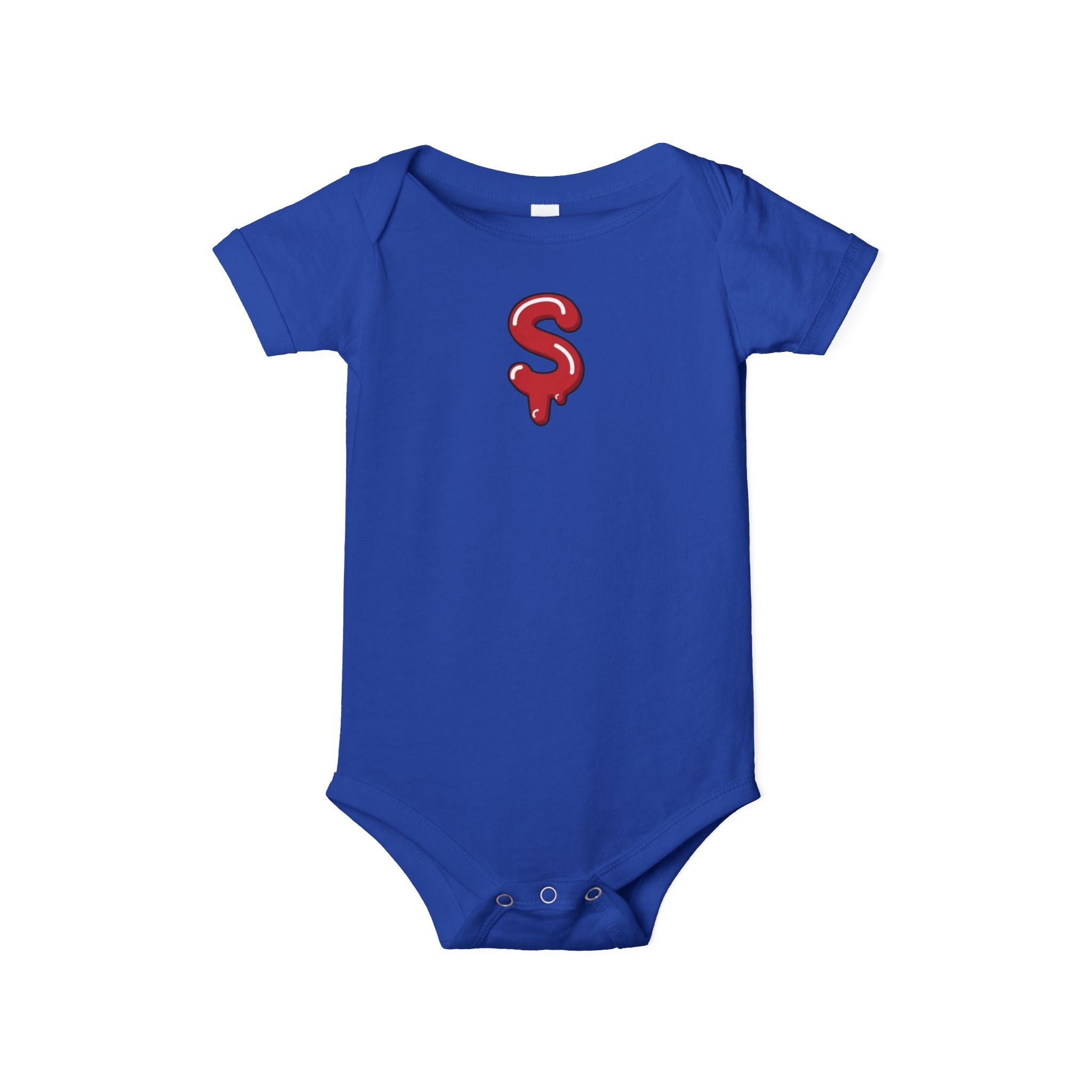 The Slime Shop Infant Jersey One Piece — Navy / Red Slime $