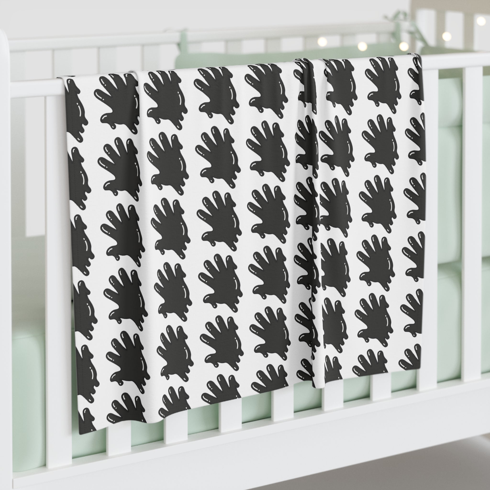 The Slime Shop Baby Swaddle Blanket — White / Black Slime In 5