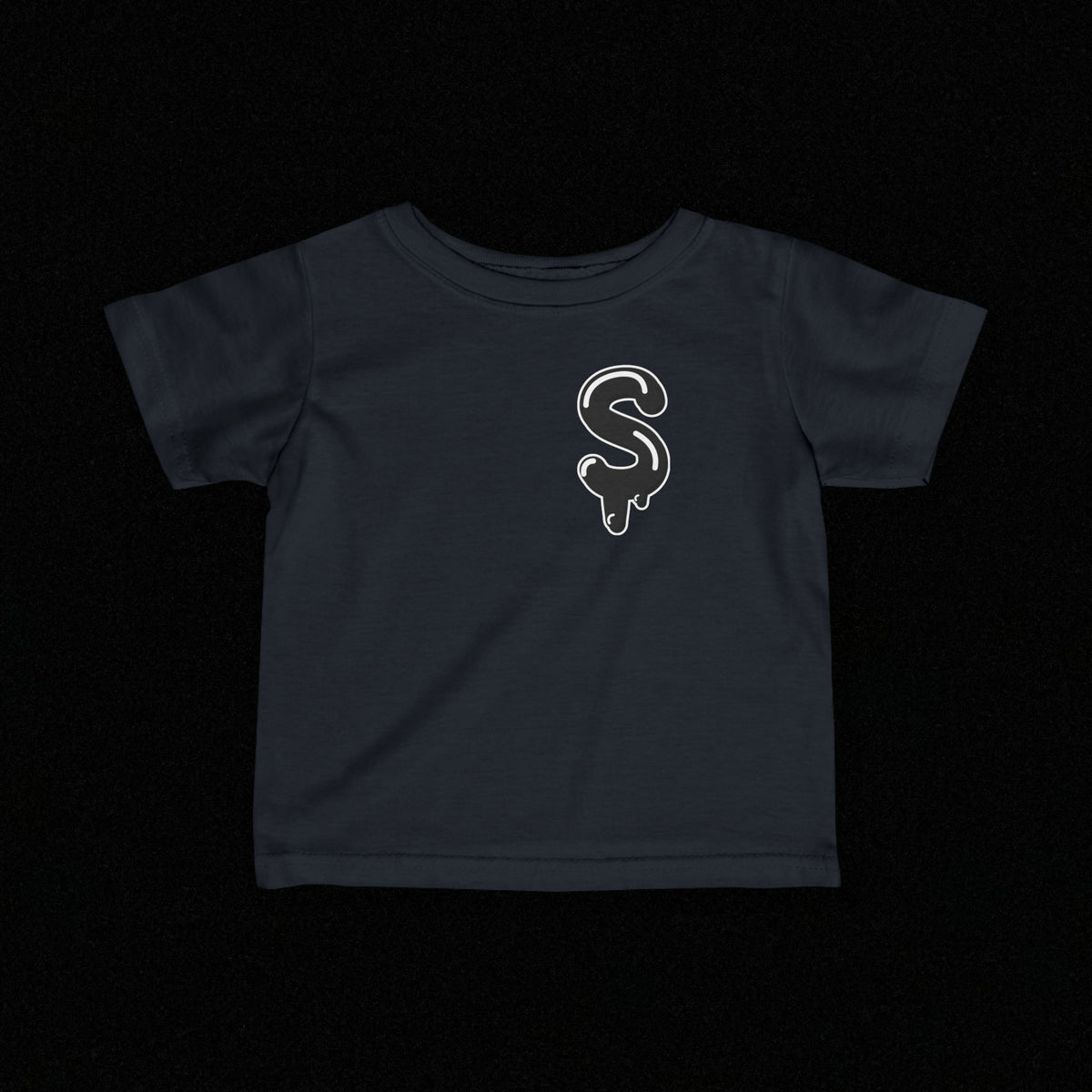 Infant Black/Slime Fine Jersey Tee