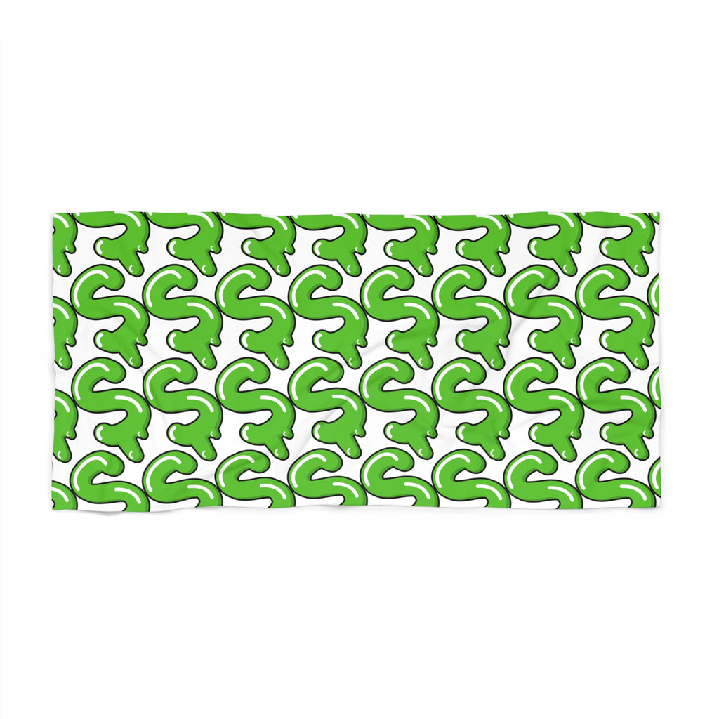 The Slime Shop Beach Towel — White / Green Slime S