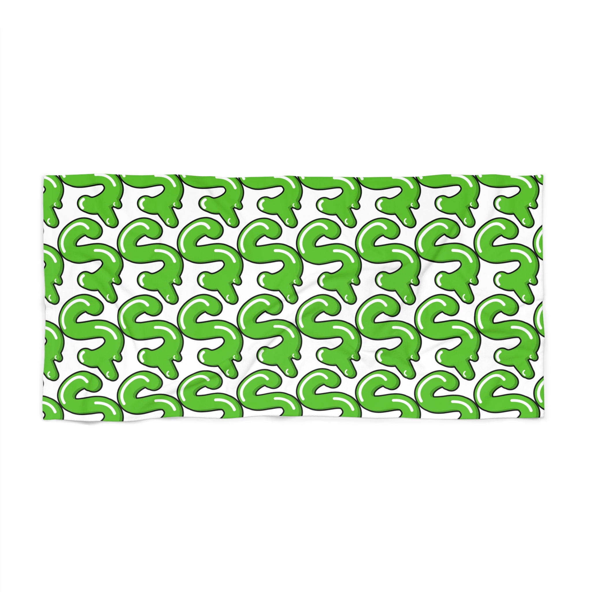 The Slime Shop Beach Towel — White / Green Slime S