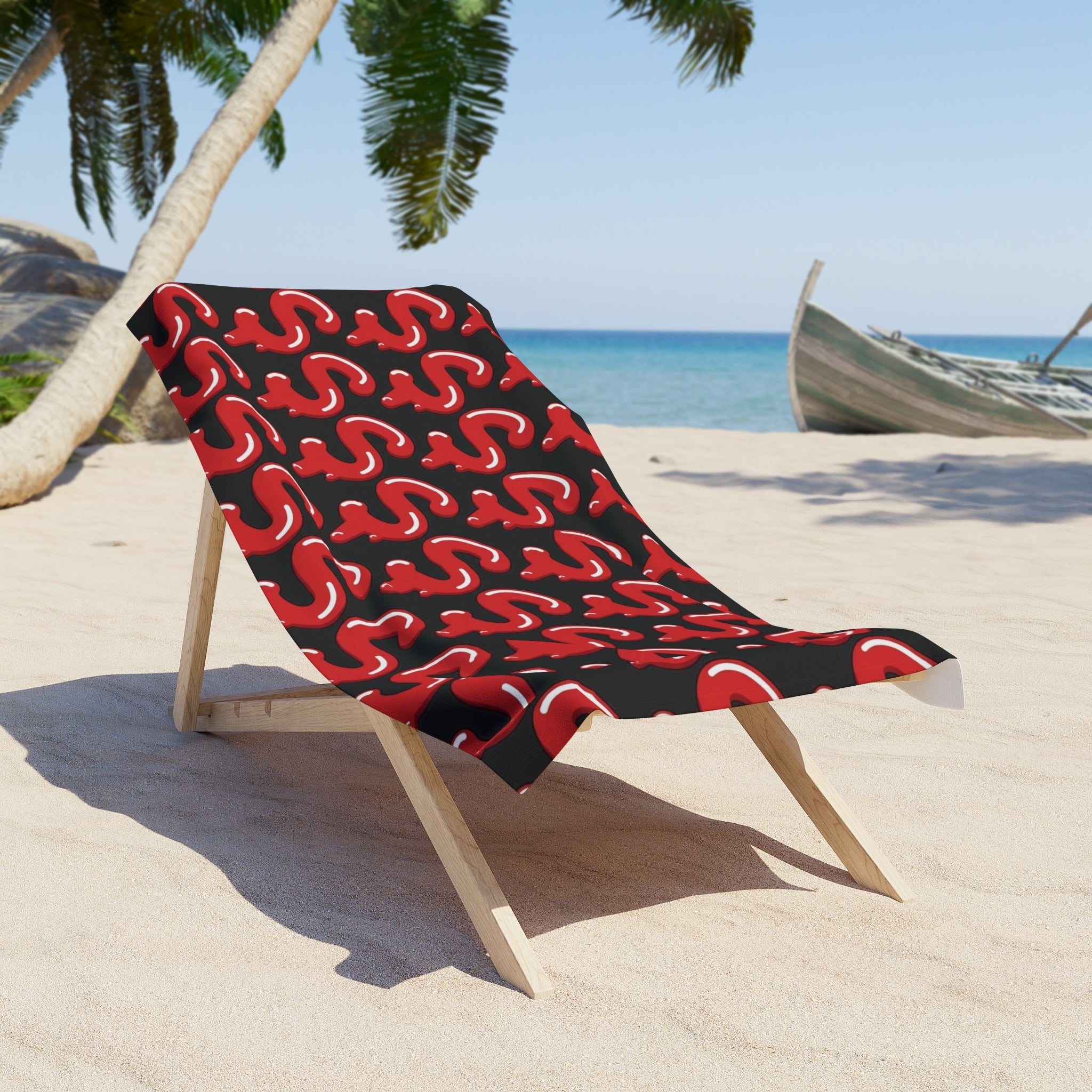 The Slime Shop Beach Towel — Black / Red Slime S (AOP)