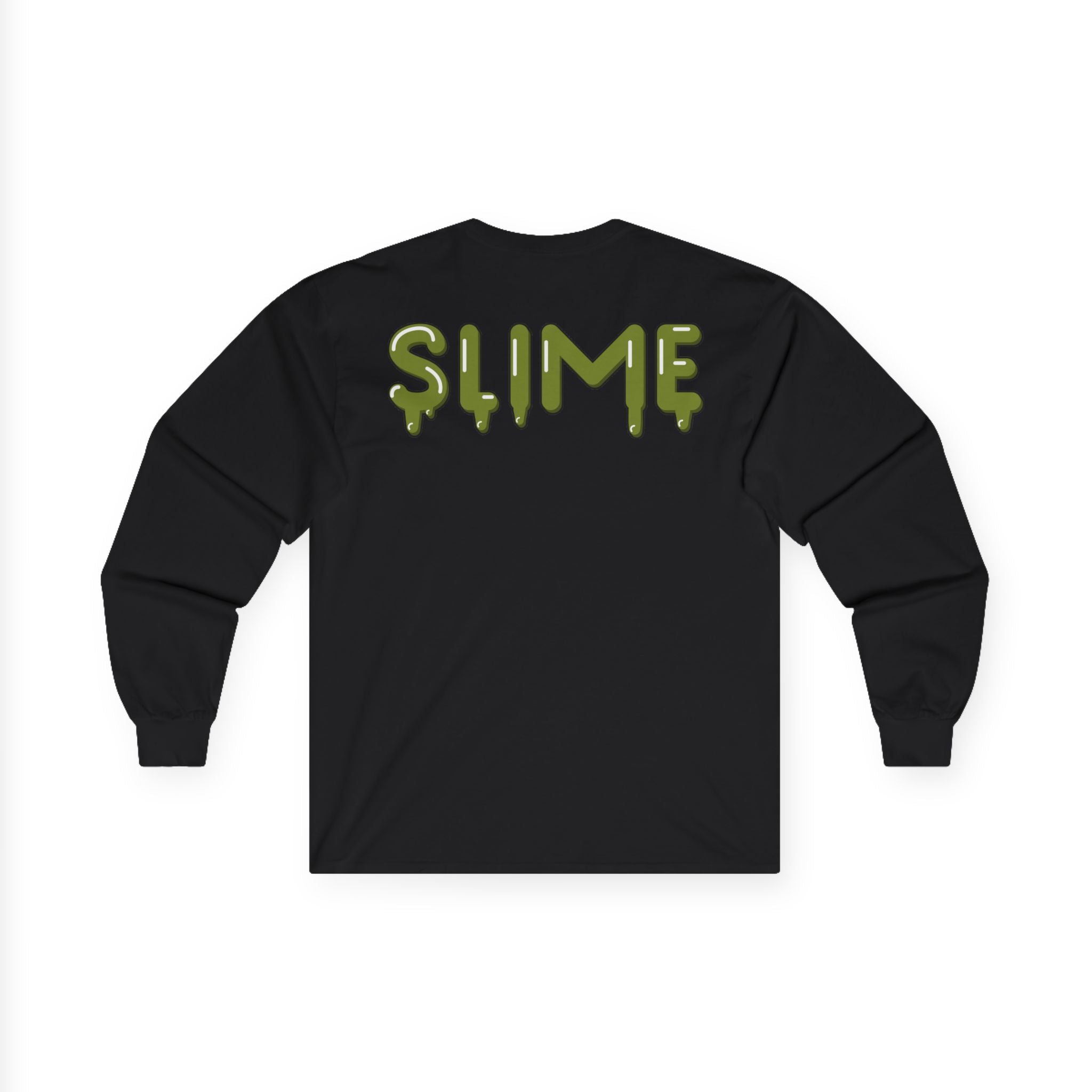 The Slime Shop Ultra Cotton Long-Sleeve — White / Olive Slime In 5