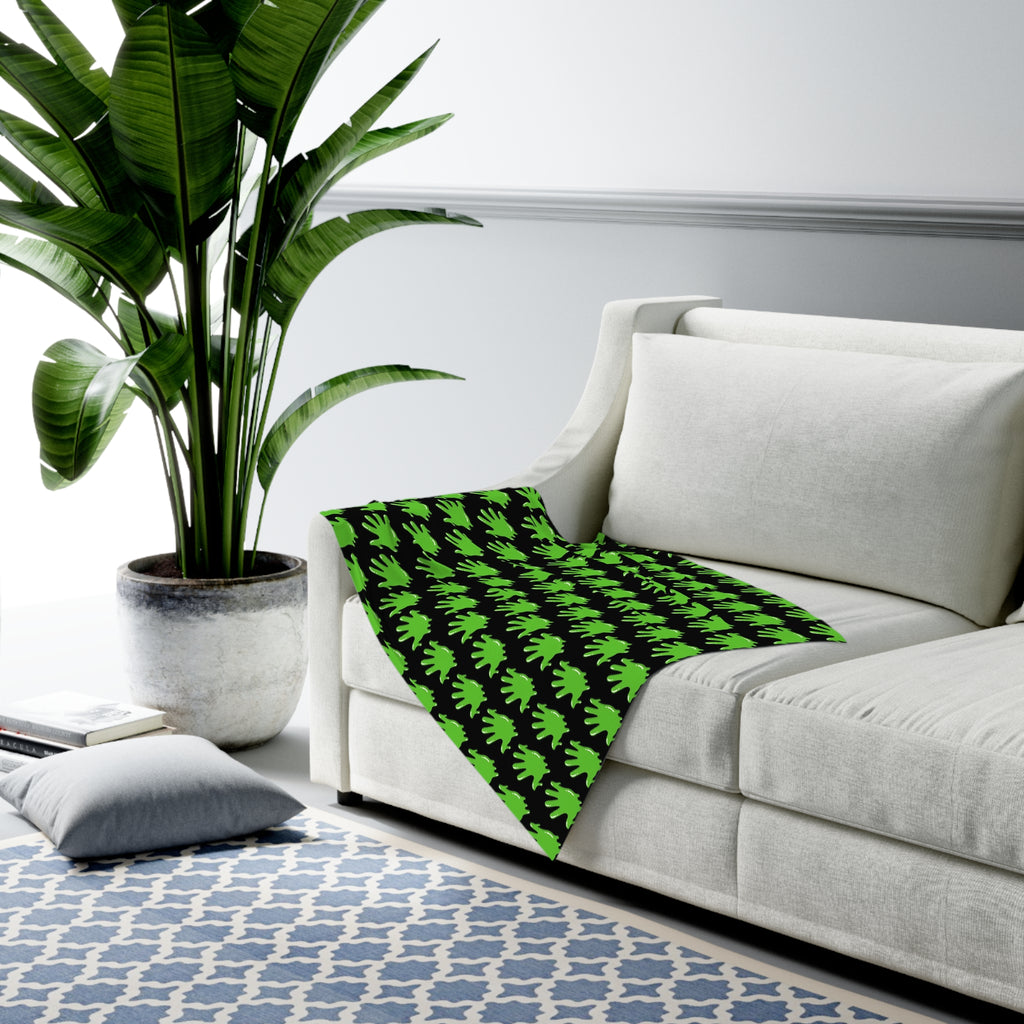 The Slime Shop Baby Swaddle Blanket — Black / Green Slime In 5