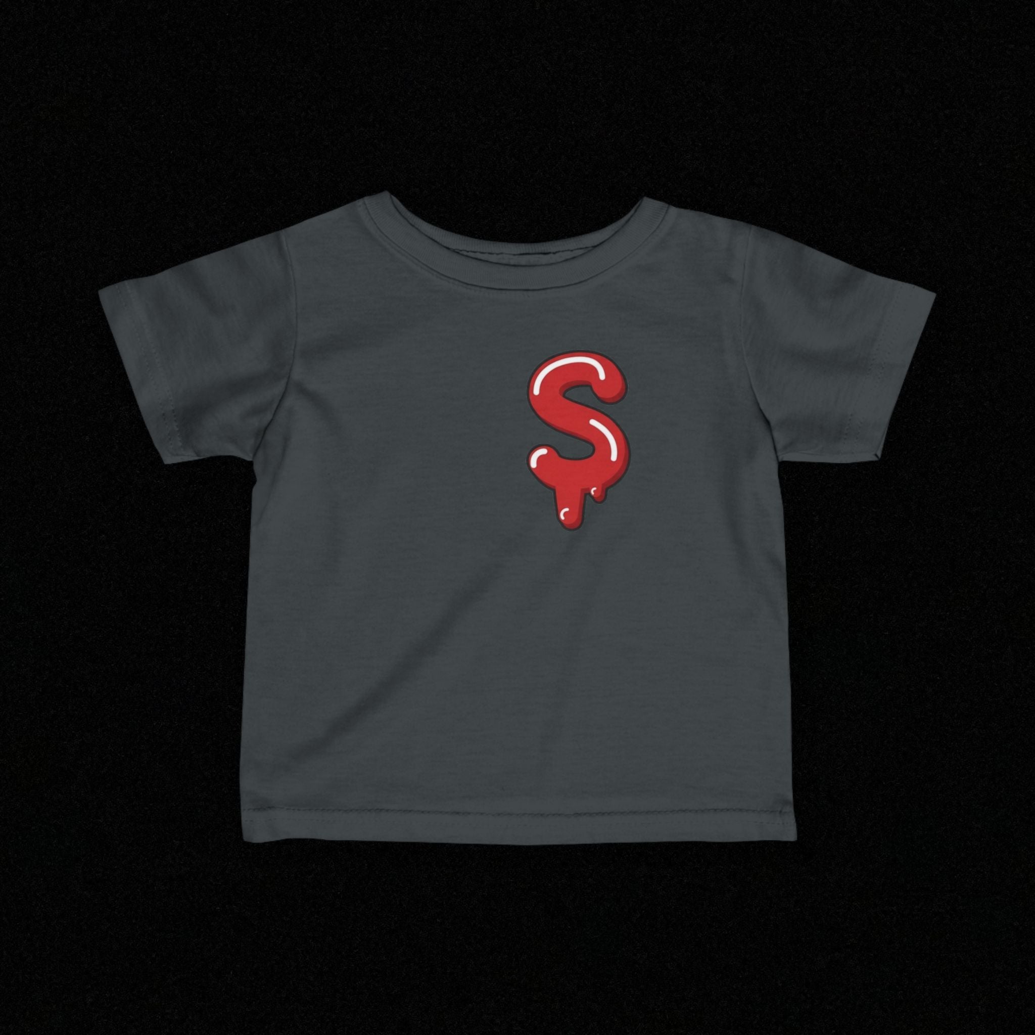 The Slime Shop Infant Fine Jersey Tee — Grey / Red Slime $