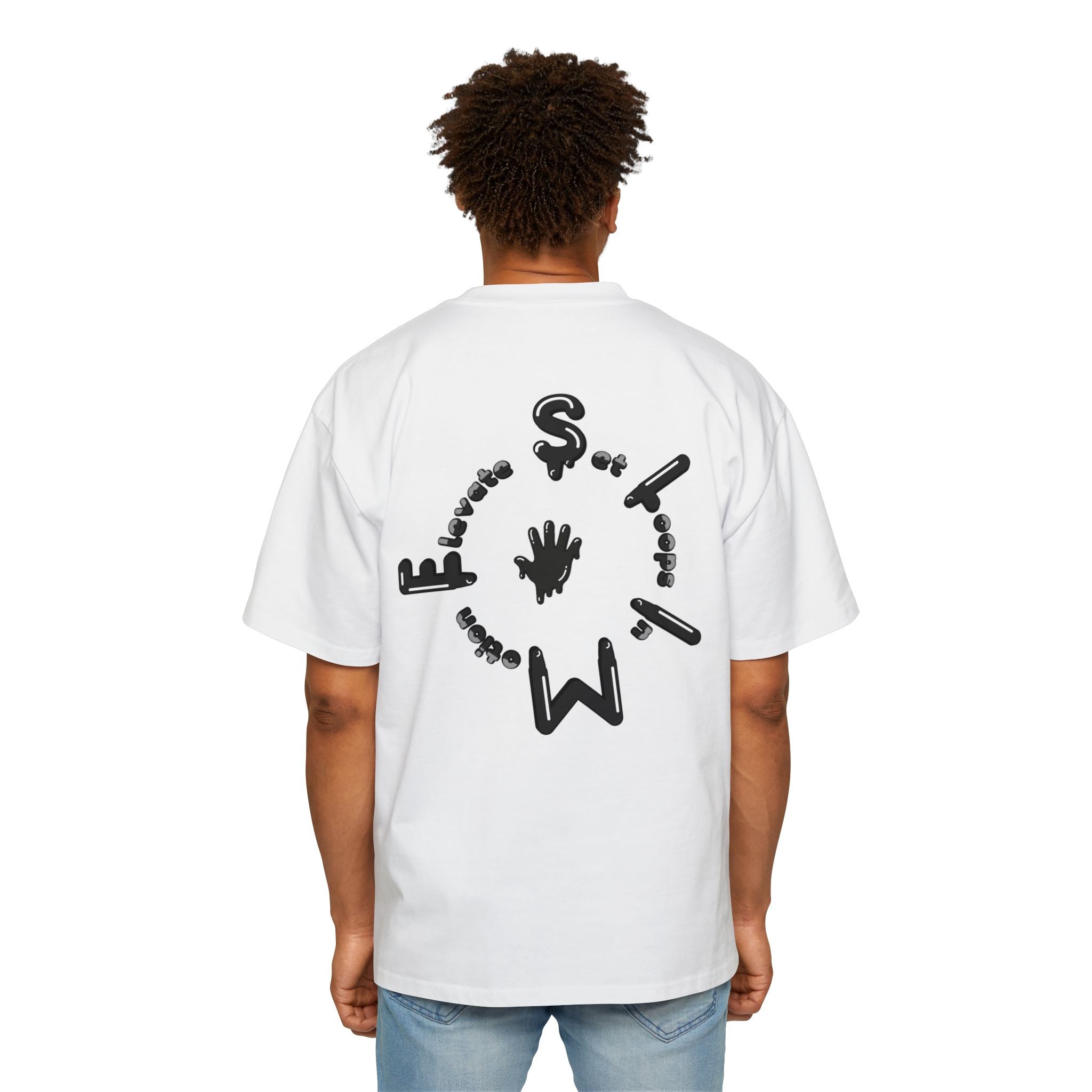 The Slime Shop Men's Heavy Oversized Tee — White / Black Slime Sircle