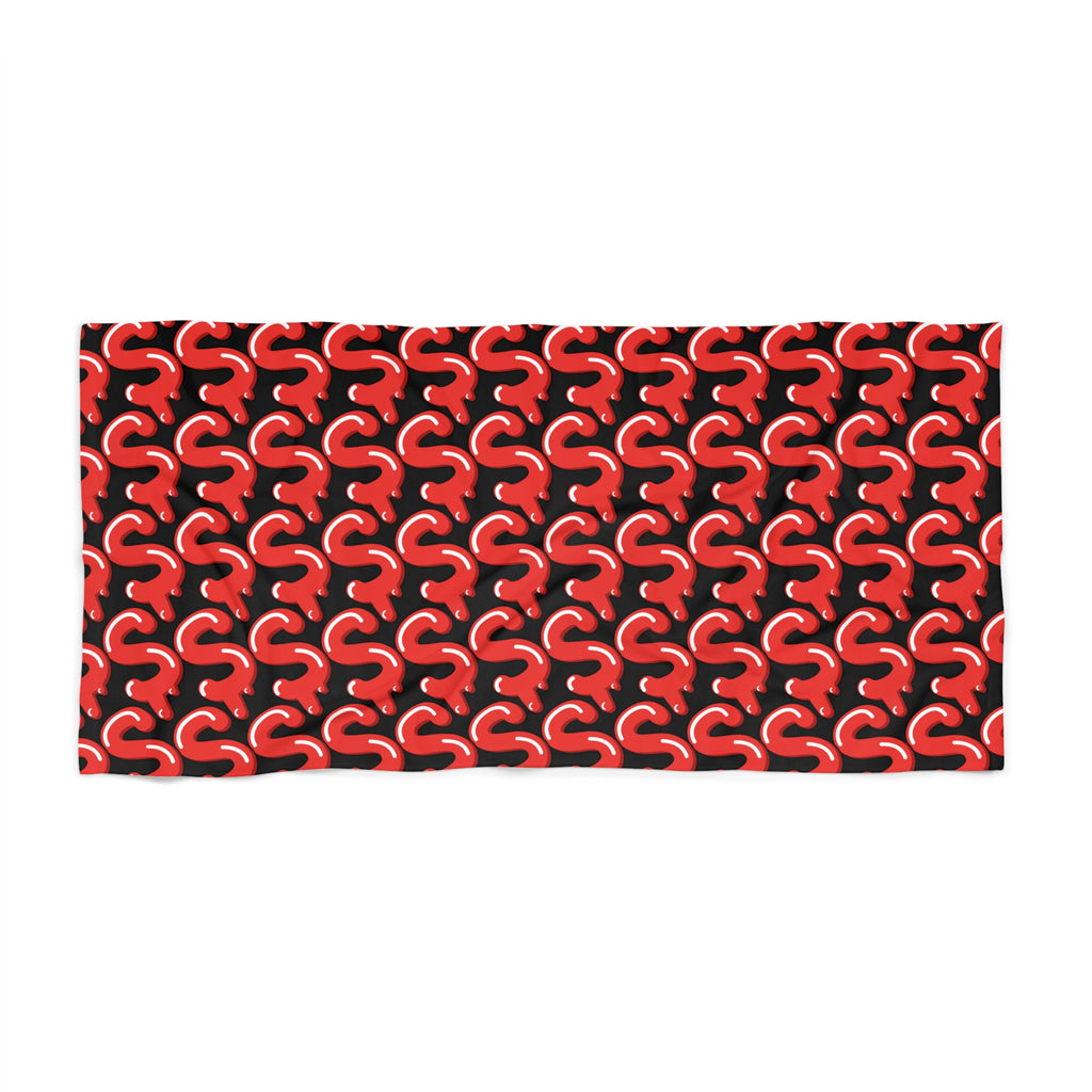 Red/Slime$ Beach Towel