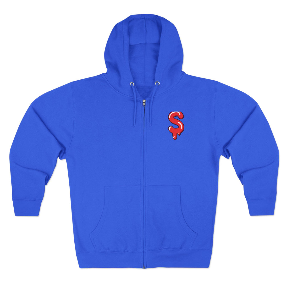 The Slime Shop Zip Hoodie — Heather / Red Slime $