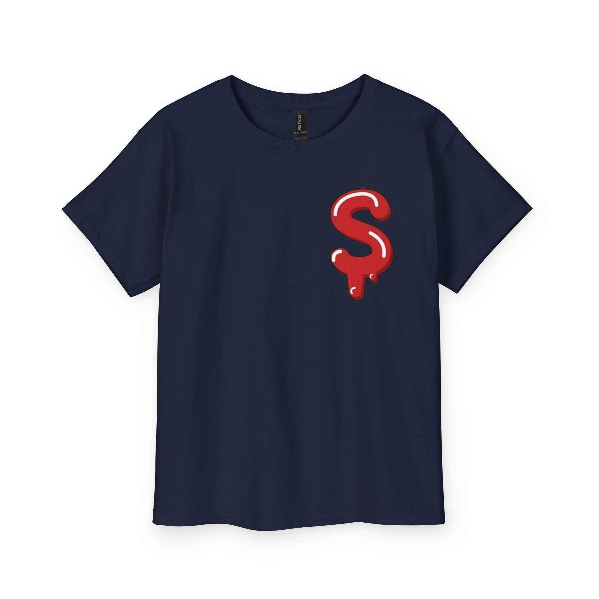 The Slime Shop Youth Tee — Navy / Red Slime Sircle