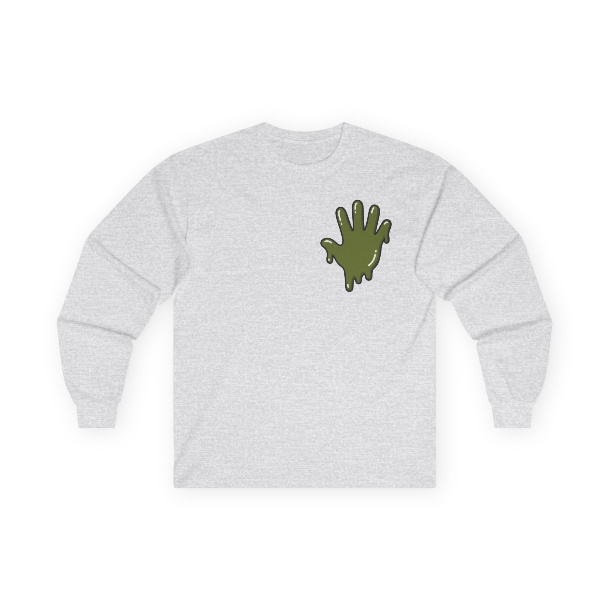 The Slime Shop Ultra Cotton Long-Sleeve — White / Olive Slime In 5