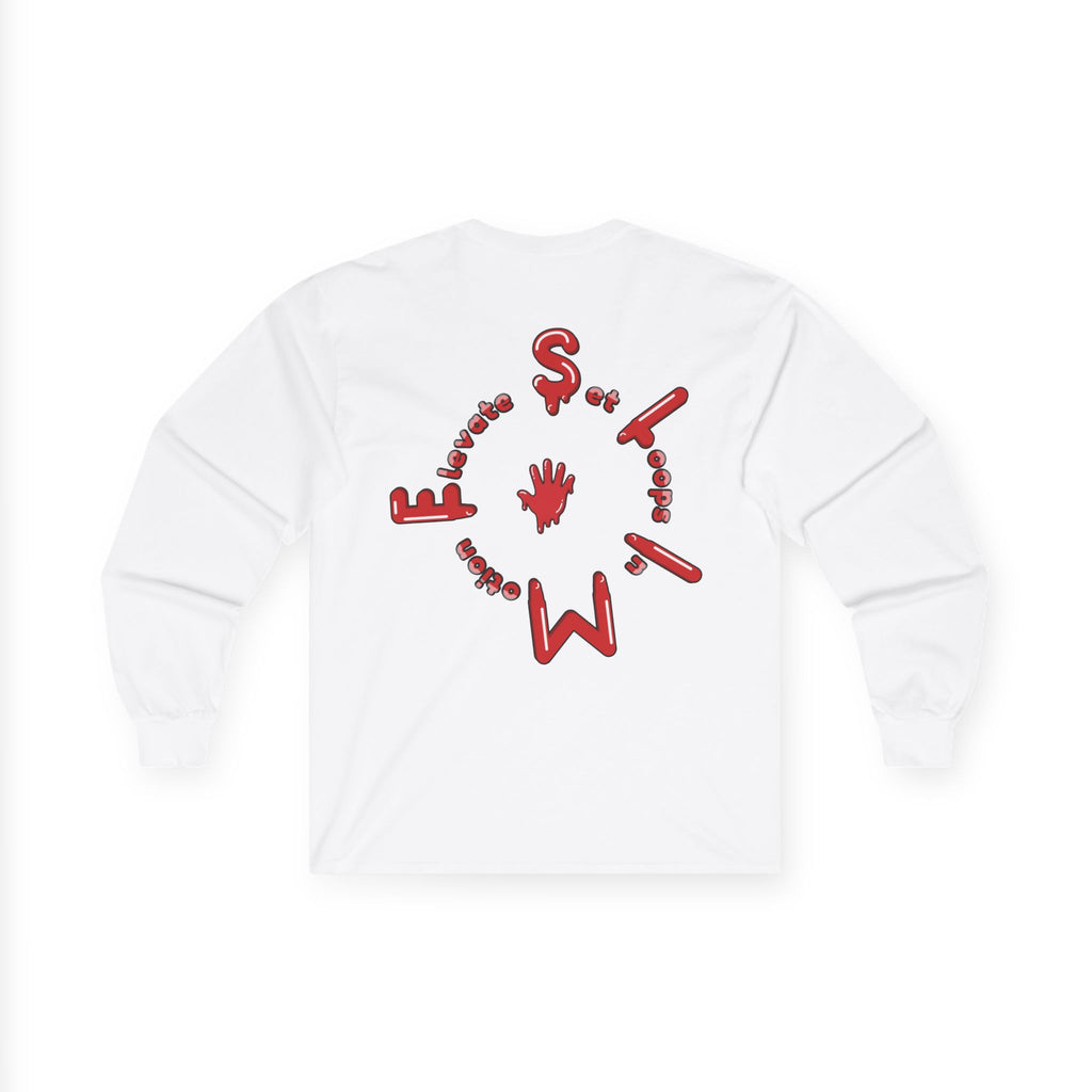The Slime Shop Ultra Cotton Long-Sleeve Tee — Royal Blue / Red Slime Sircle