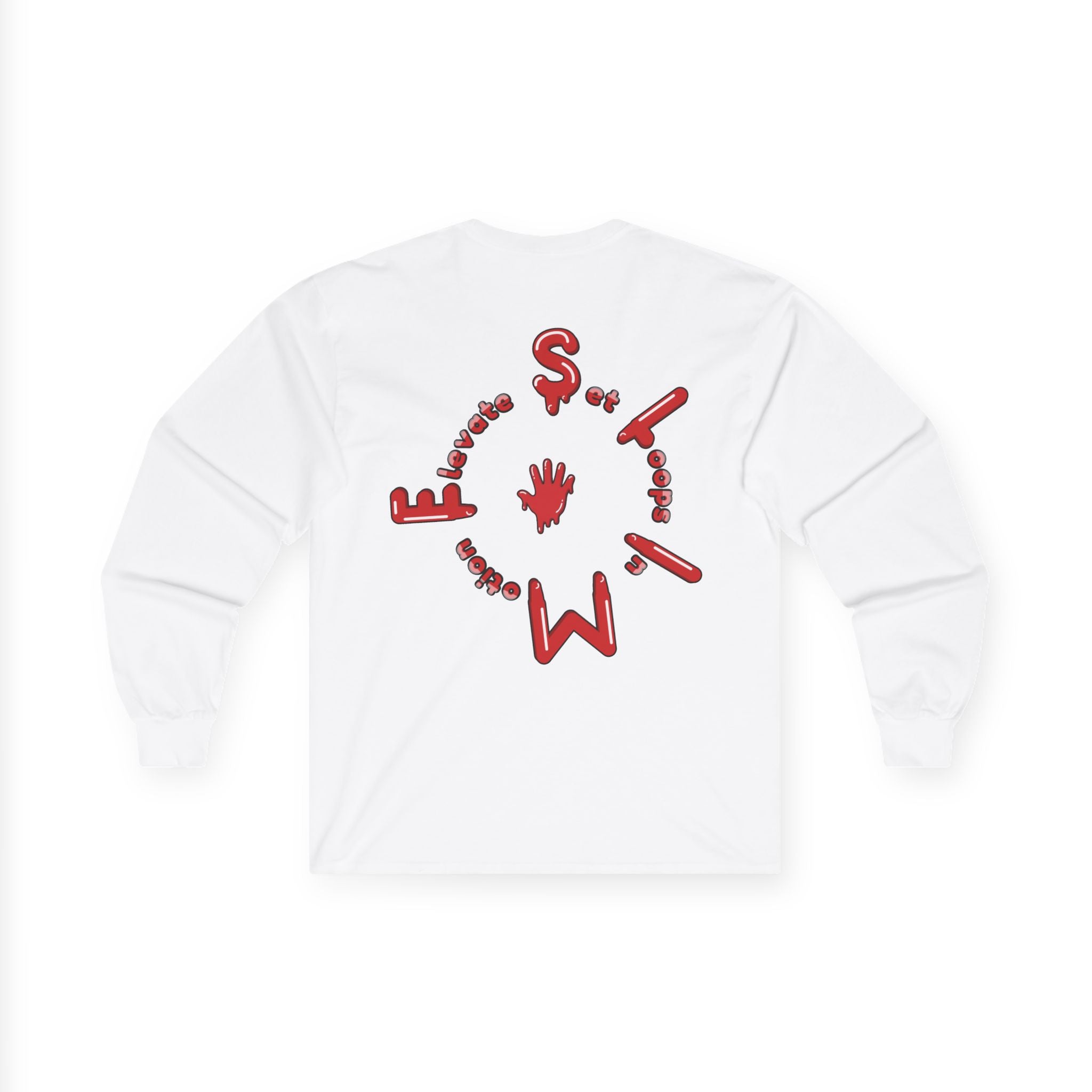 The Slime Shop Ultra Cotton Long-Sleeve Tee — Royal Blue / Red Slime Sircle