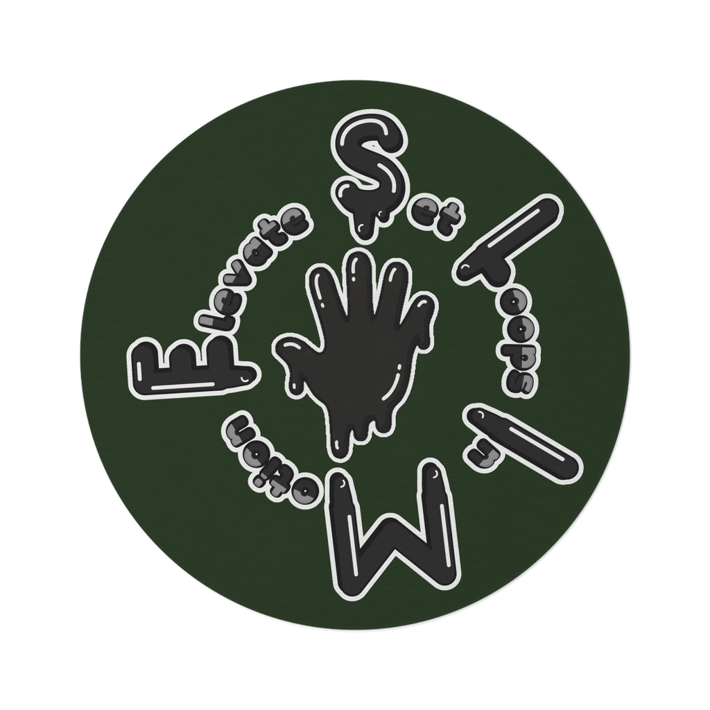 Green/Black Si5 Slime Round Rug