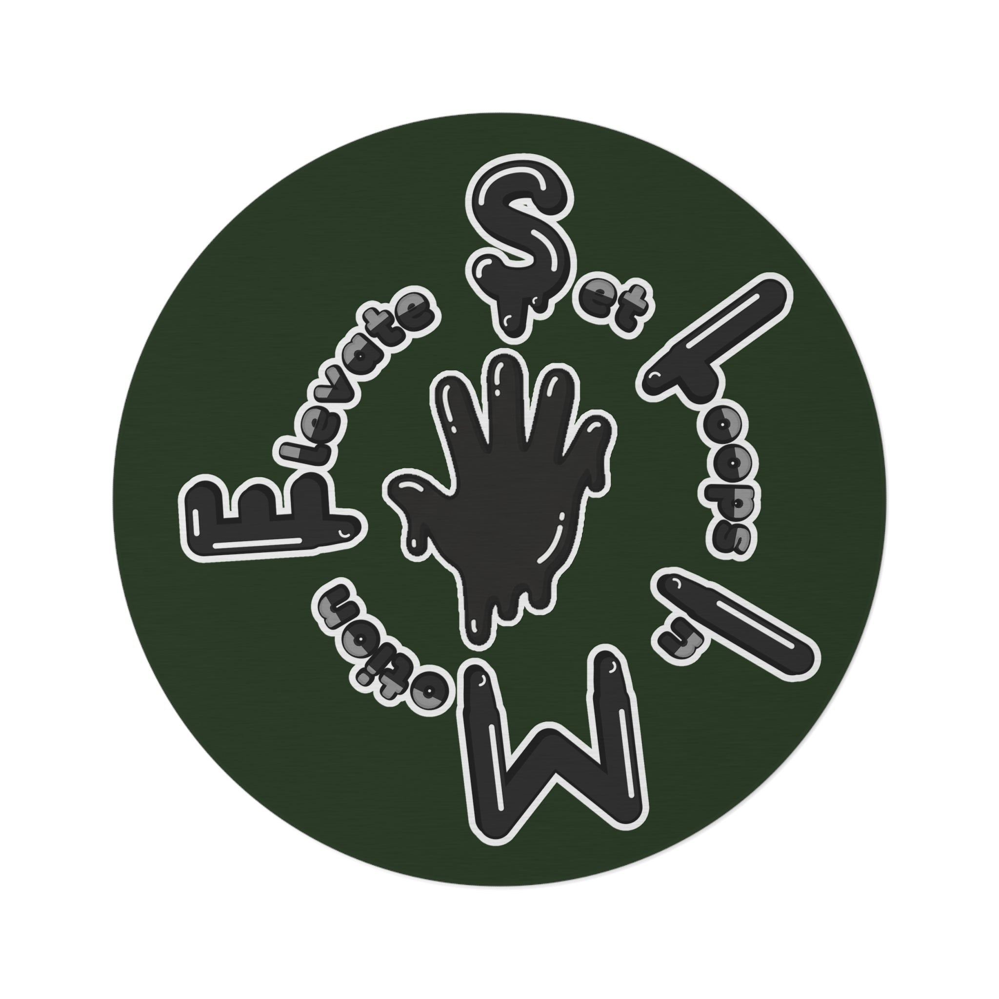 Green/Black Si5 Slime Round Rug
