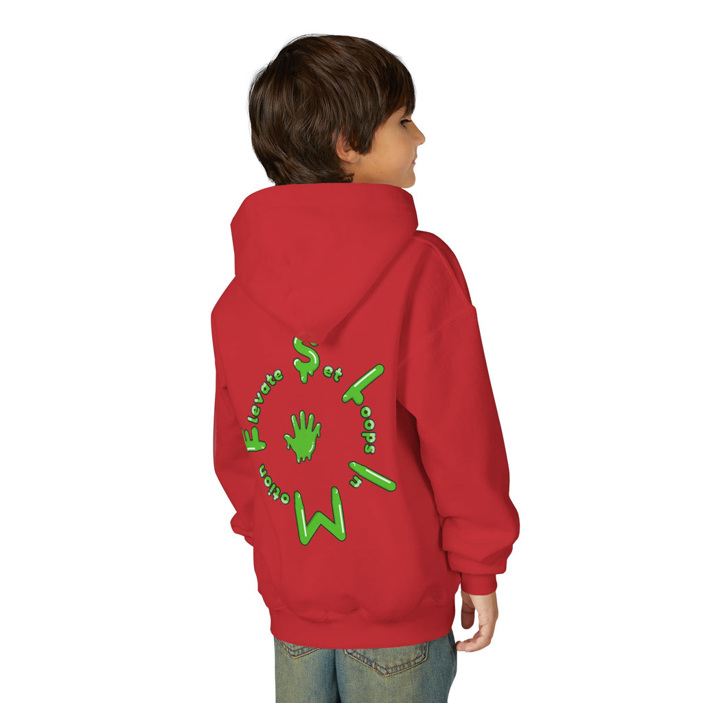 The Slime Shop Youth Hoodie — Carolina Blue / Green Slime $