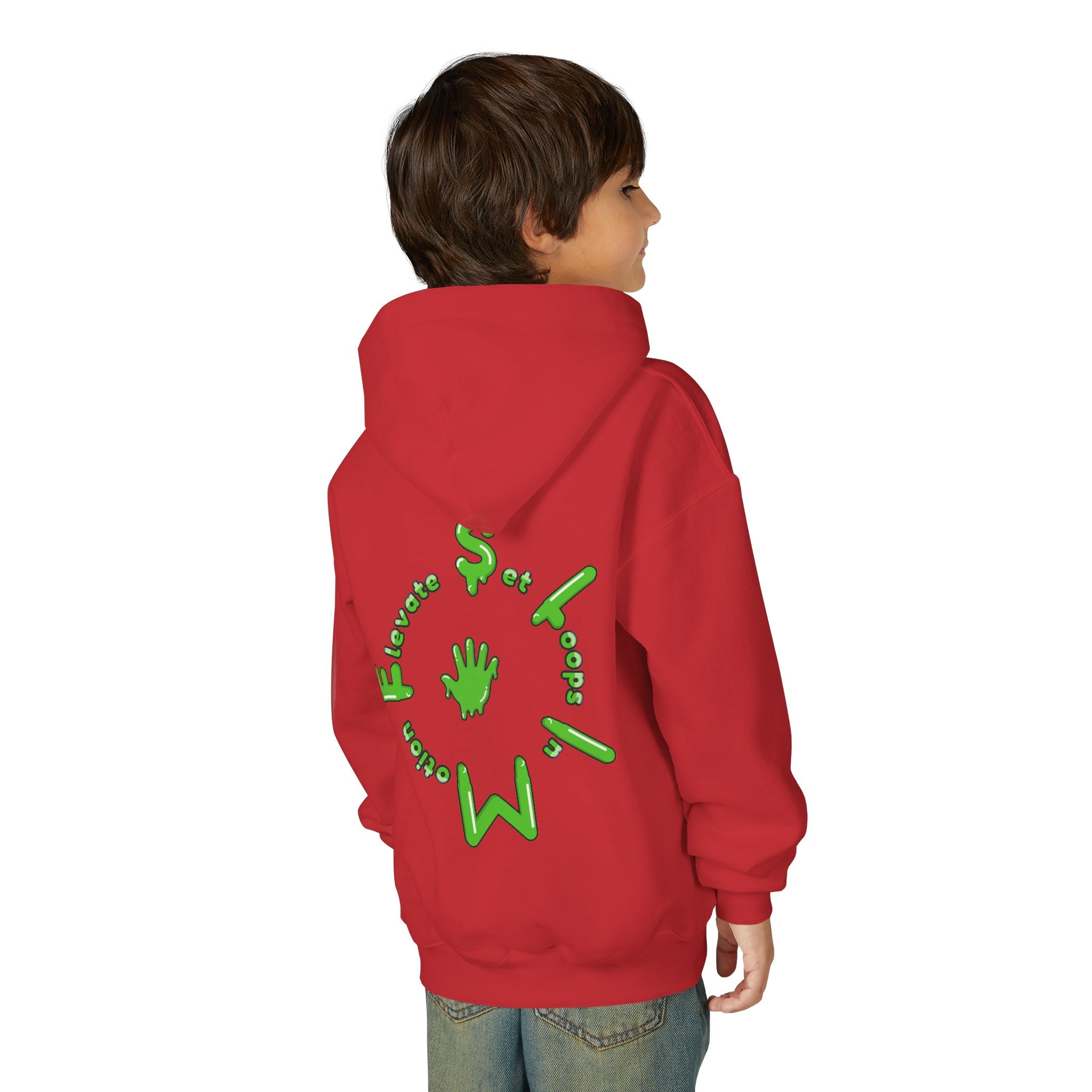 The Slime Shop Youth Hoodie — Carolina Blue / Green Slime $