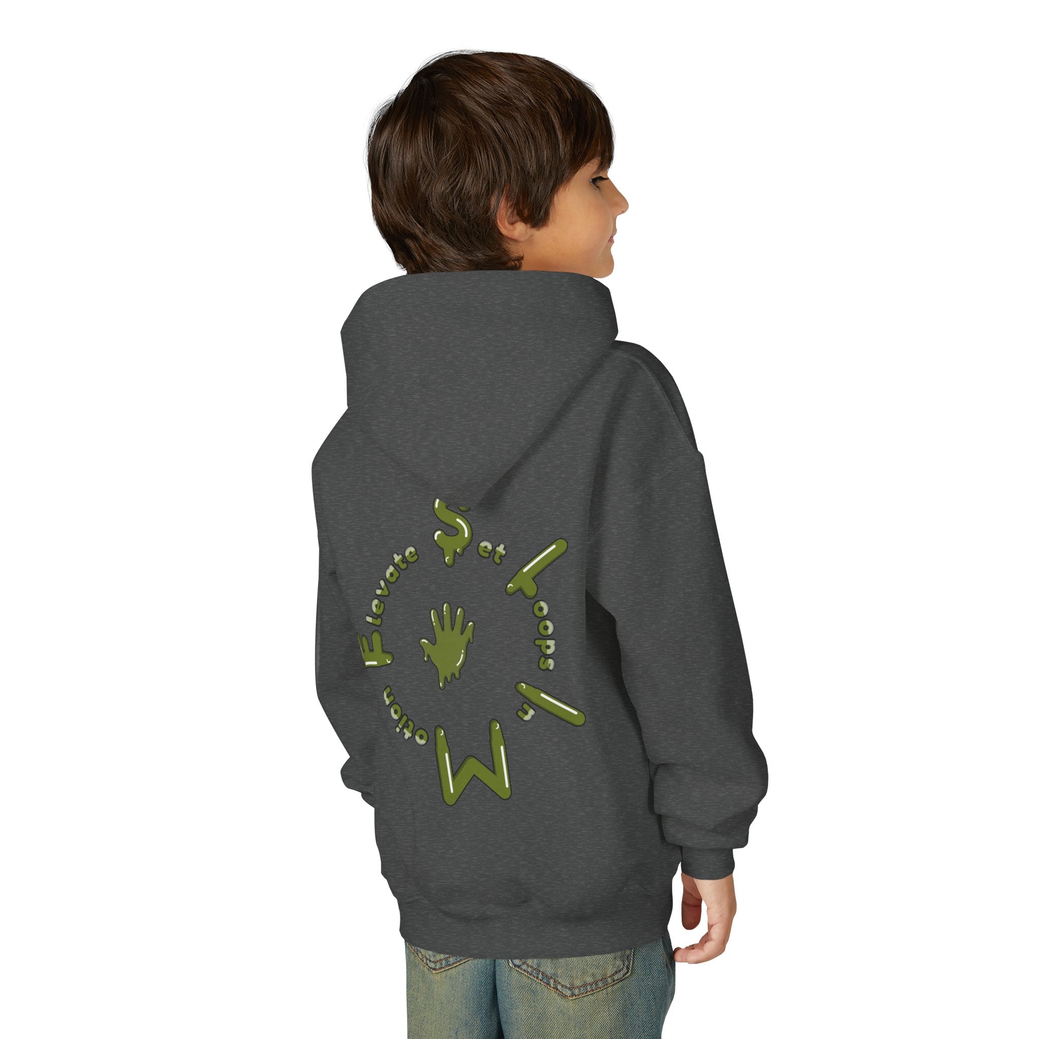 The Slime Shop Youth Hoodie — Red / Army Green Slime $