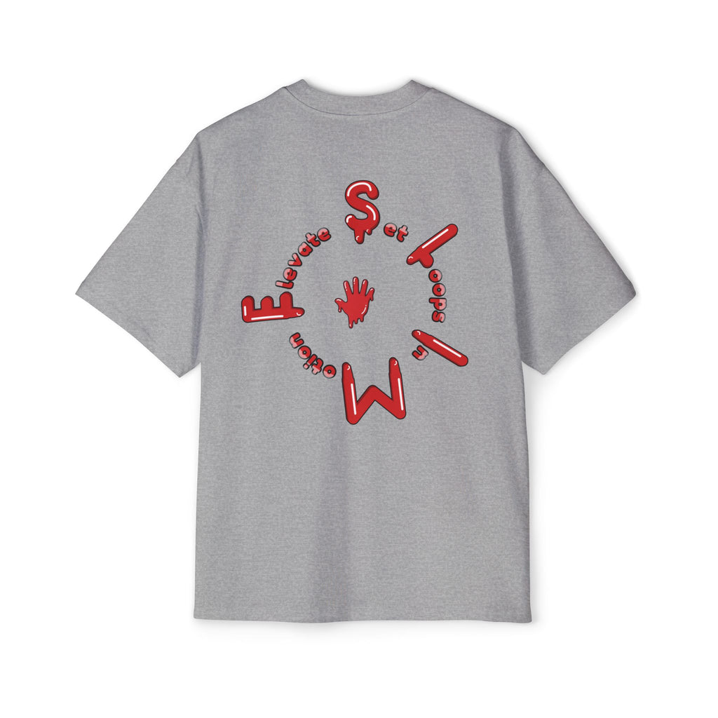The Slime Shop Men's Heavy Oversized Tee — Black / Red Slime Sircle