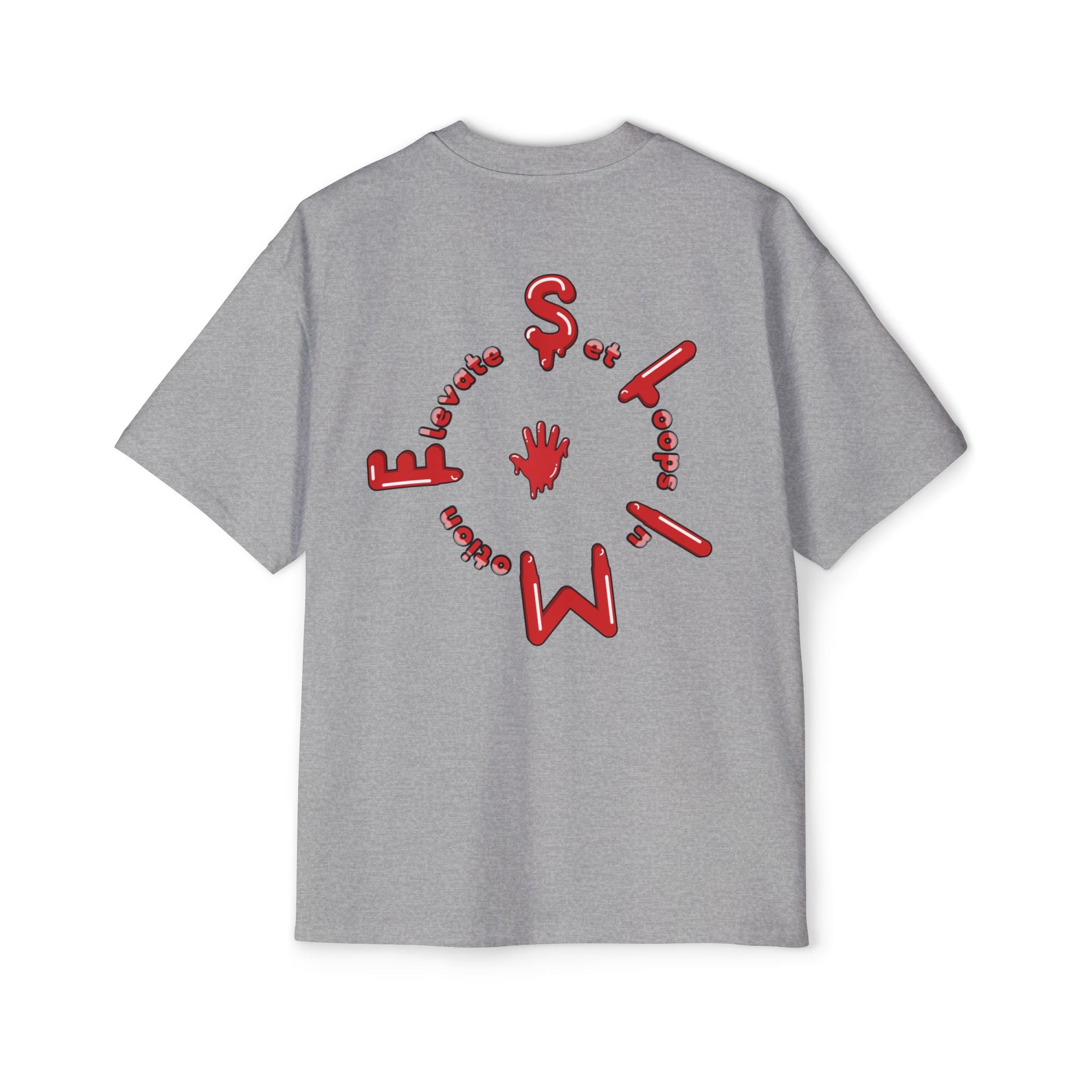 The Slime Shop Men's Heavy Oversized Tee — Black / Red Slime Sircle