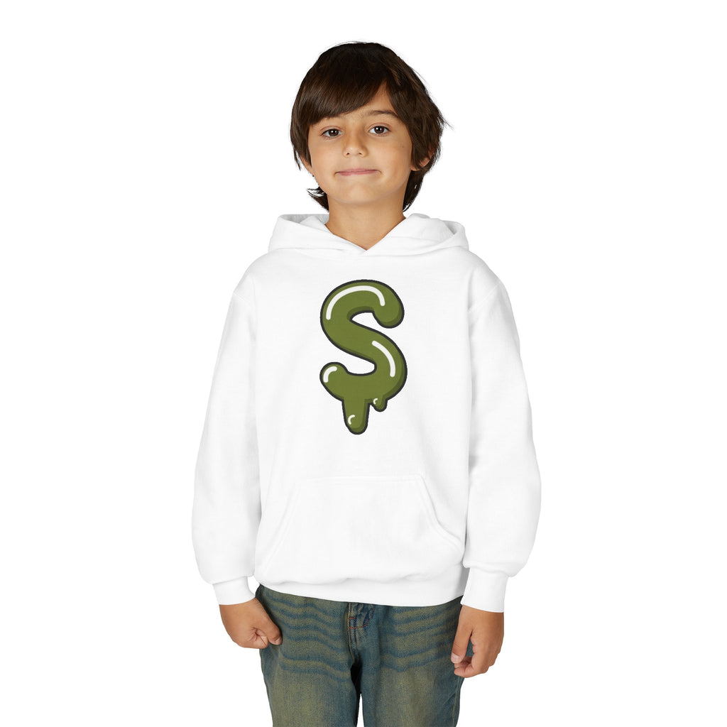 The Slime Shop Youth Hoodie — Red / Army Green Slime $
