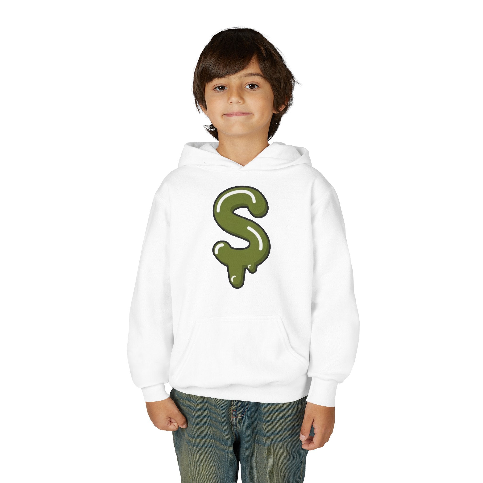 The Slime Shop Youth Hoodie — Red / Army Green Slime $