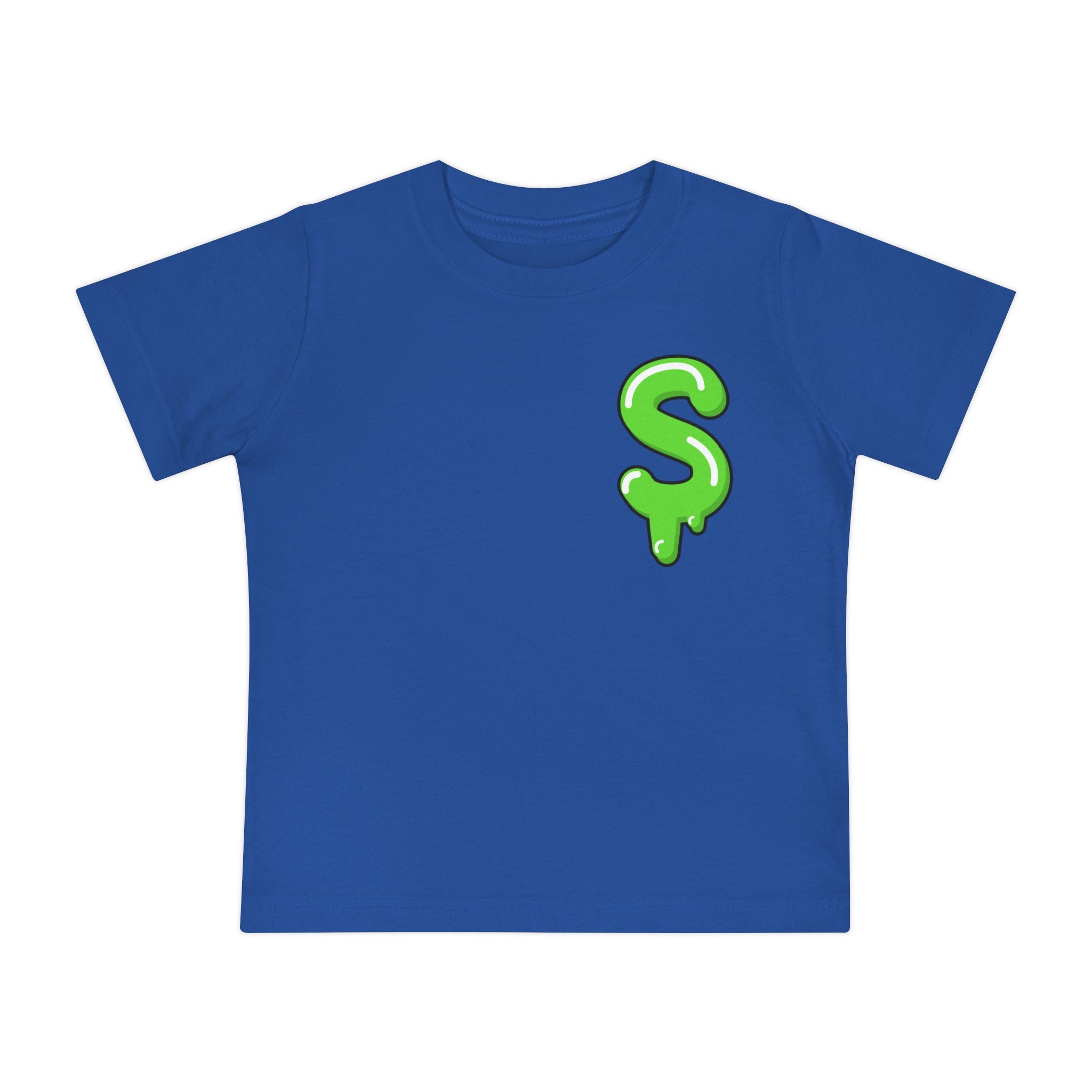 The Slime Shop Baby Tee — Royal Blue / Green Slime Sircle