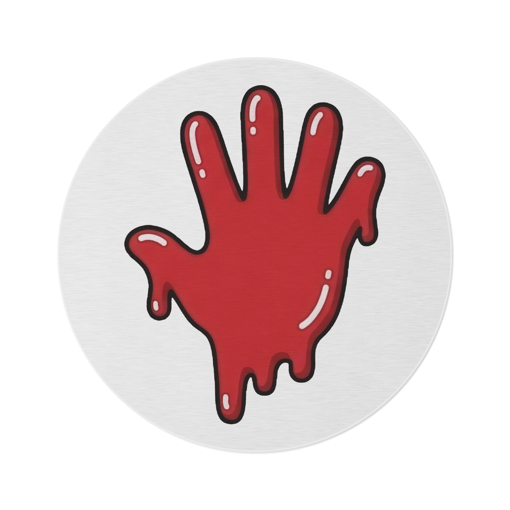 The Slime Shop Round Rug — Slime Hand (Red) II