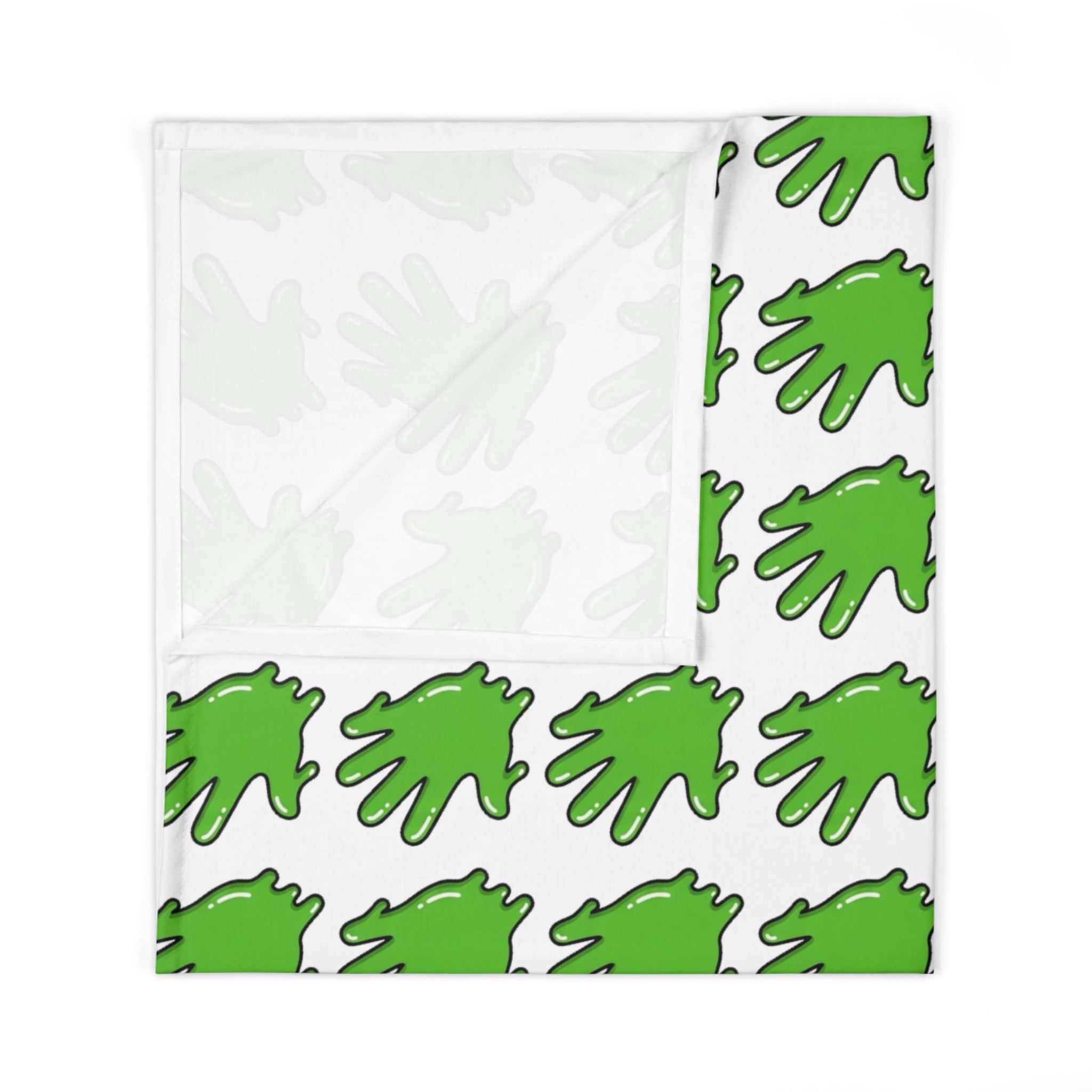 The Slime Shop Baby Swaddle Blanket — White / Green Slime In 5
