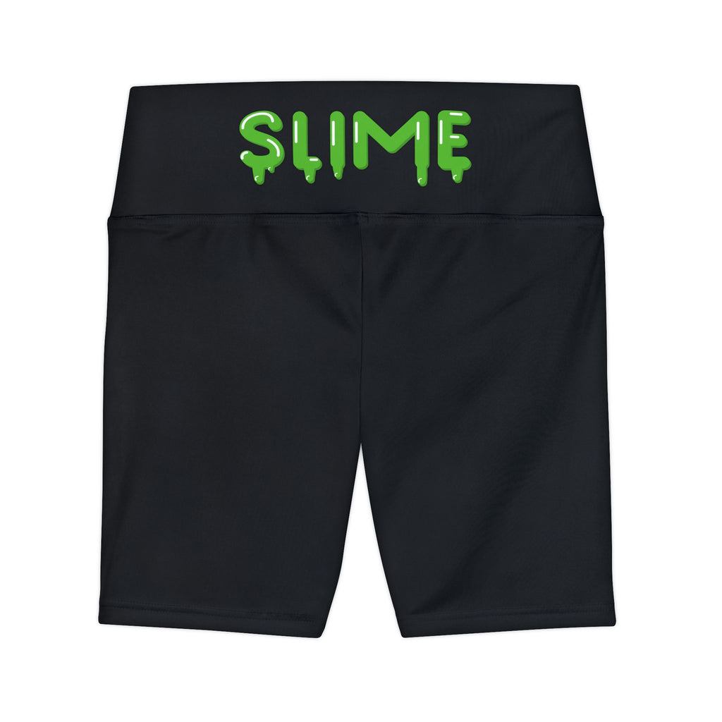 The Slime Shop Women's Workout Shorts — Black / Green Slime In 5