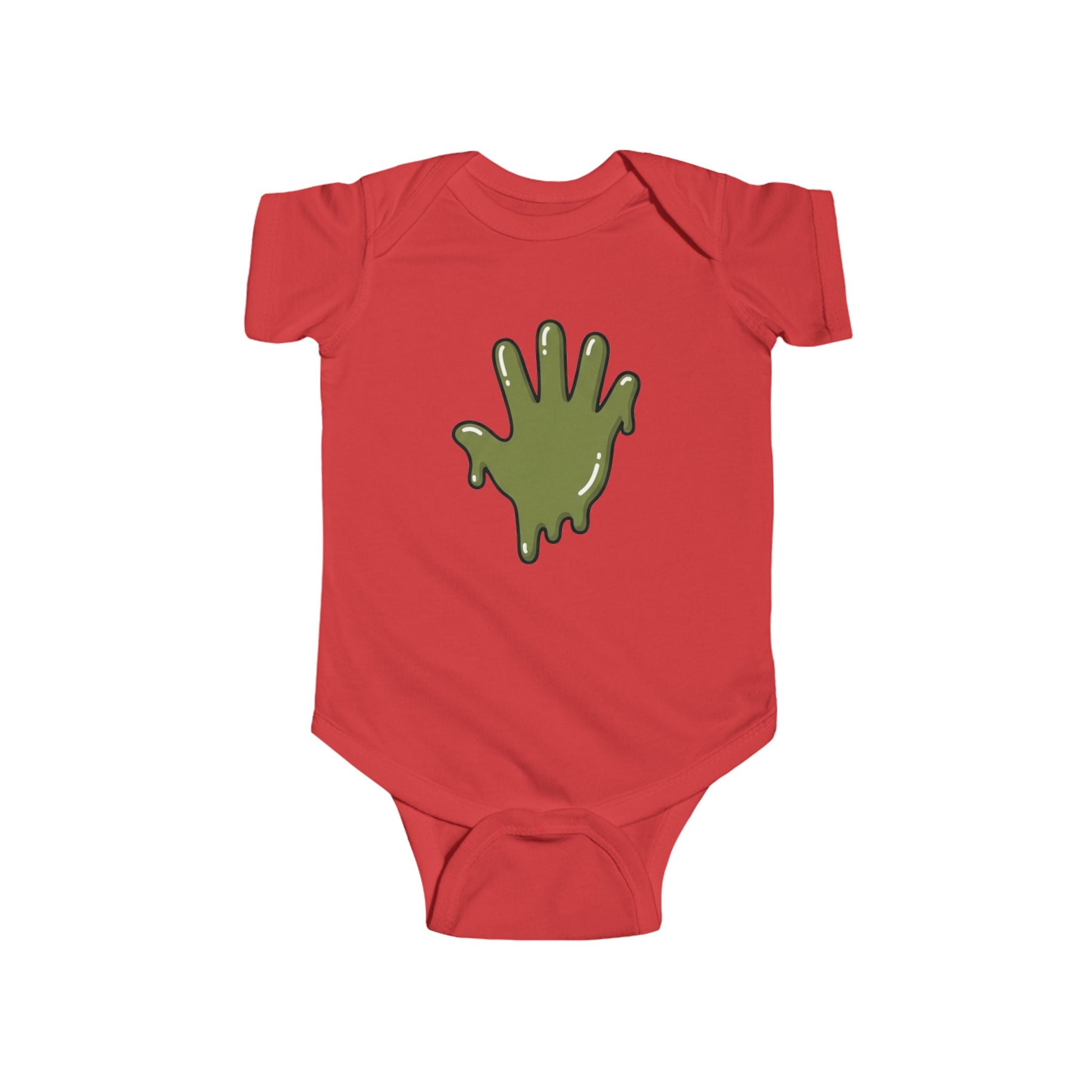 The Slime Shop Infant Fine Jersey Bodysuit — Red / Green Slime In 5