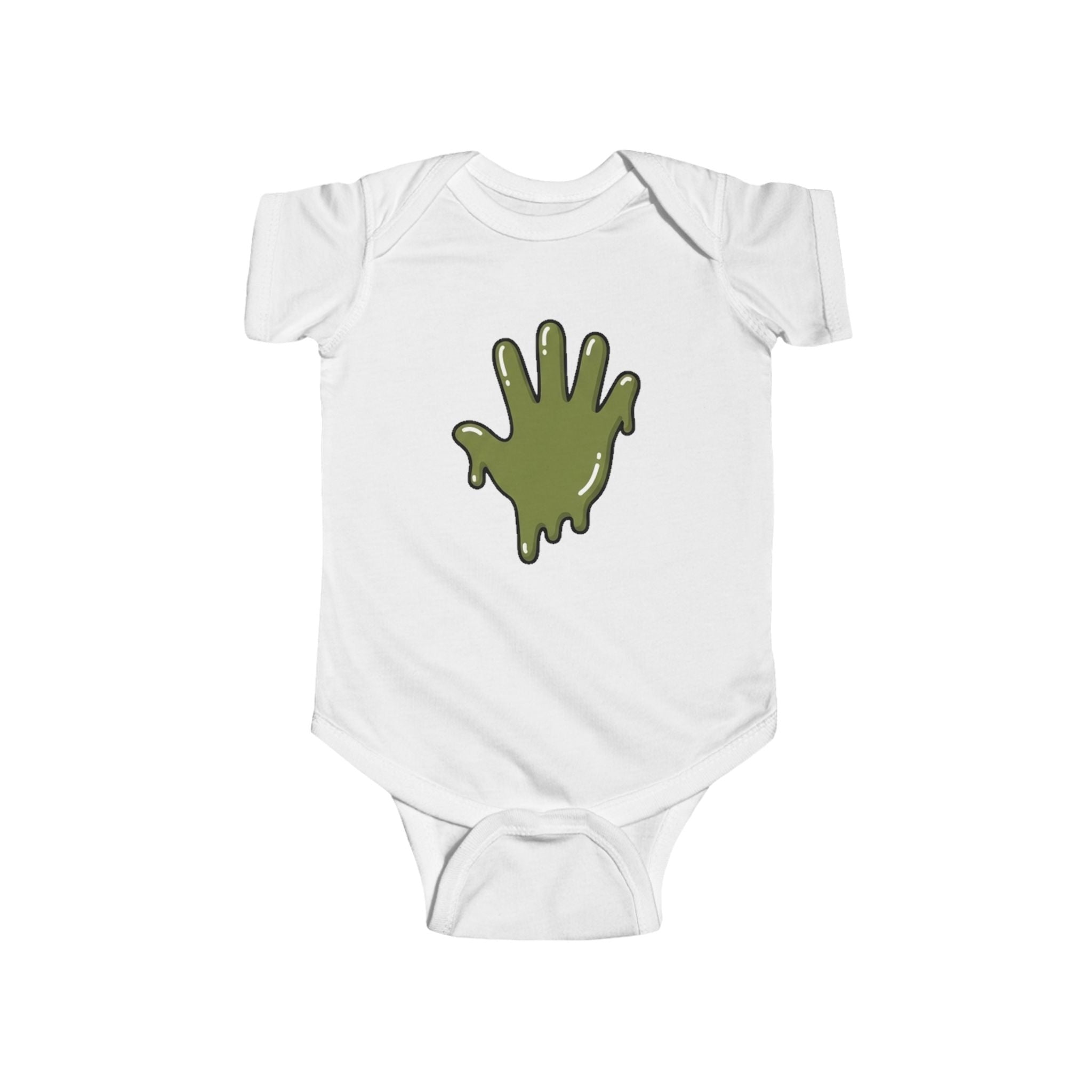 The Slime Shop Infant Fine Jersey Bodysuit — Red / Green Slime In 5