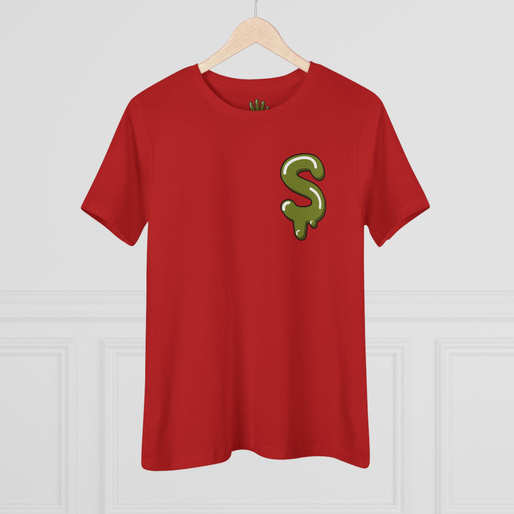 The Slime Shop Women's Tee — White / Olive SLIME