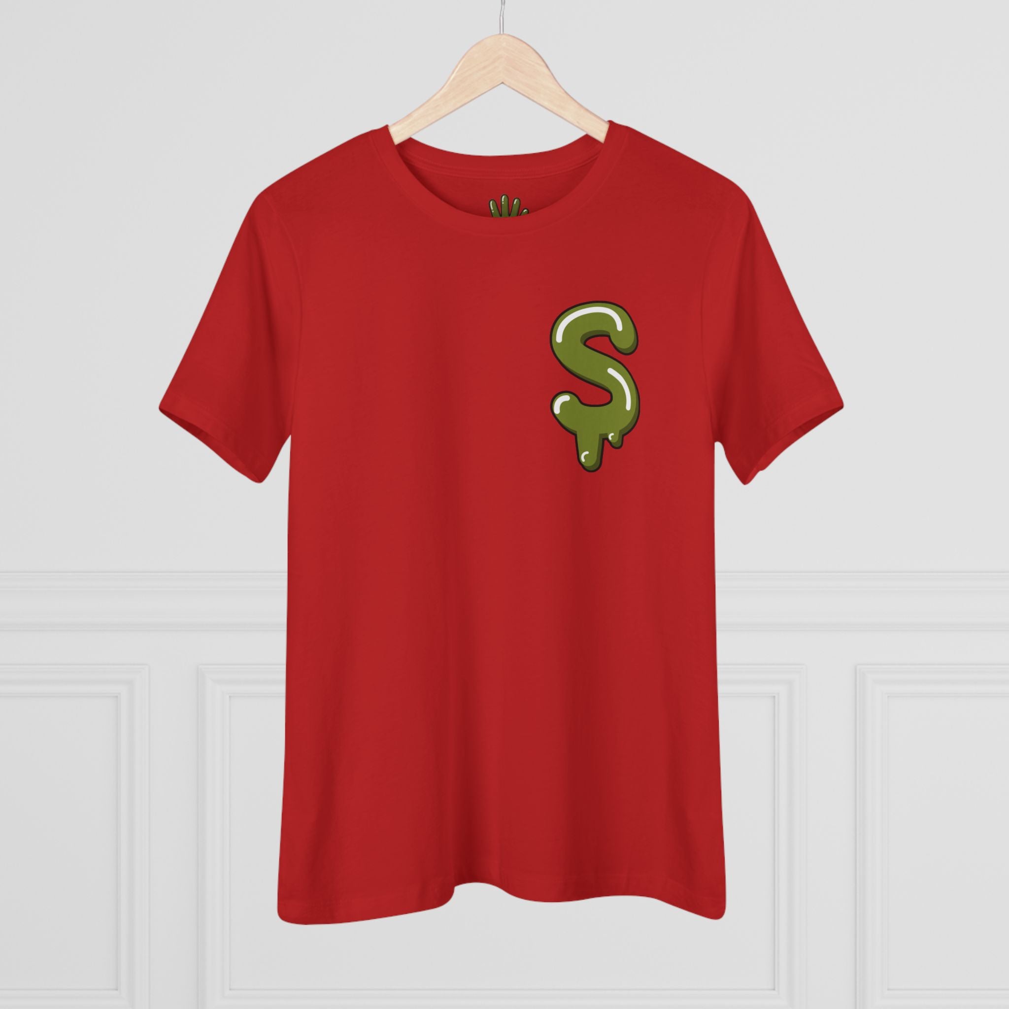 The Slime Shop Women's Tee — White / Olive SLIME