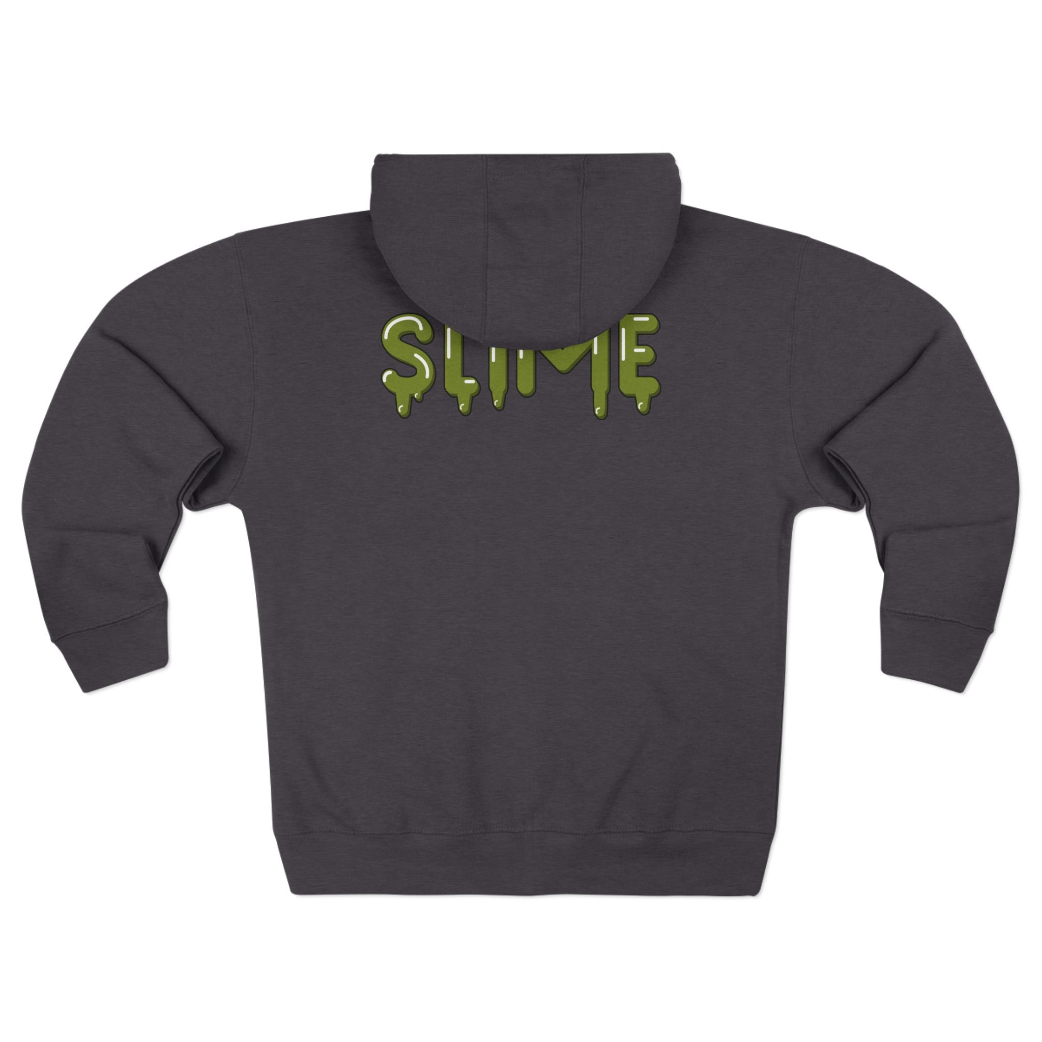 The Slime Shop Zip Hoodie — Heather / Olive Slime $