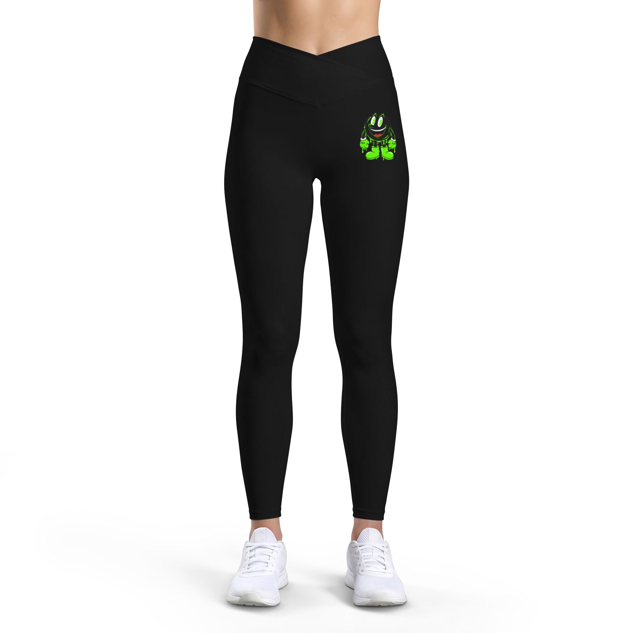 The Slime Shop Women's Luxe Leggings — Black / Green Slimeman Gzzz