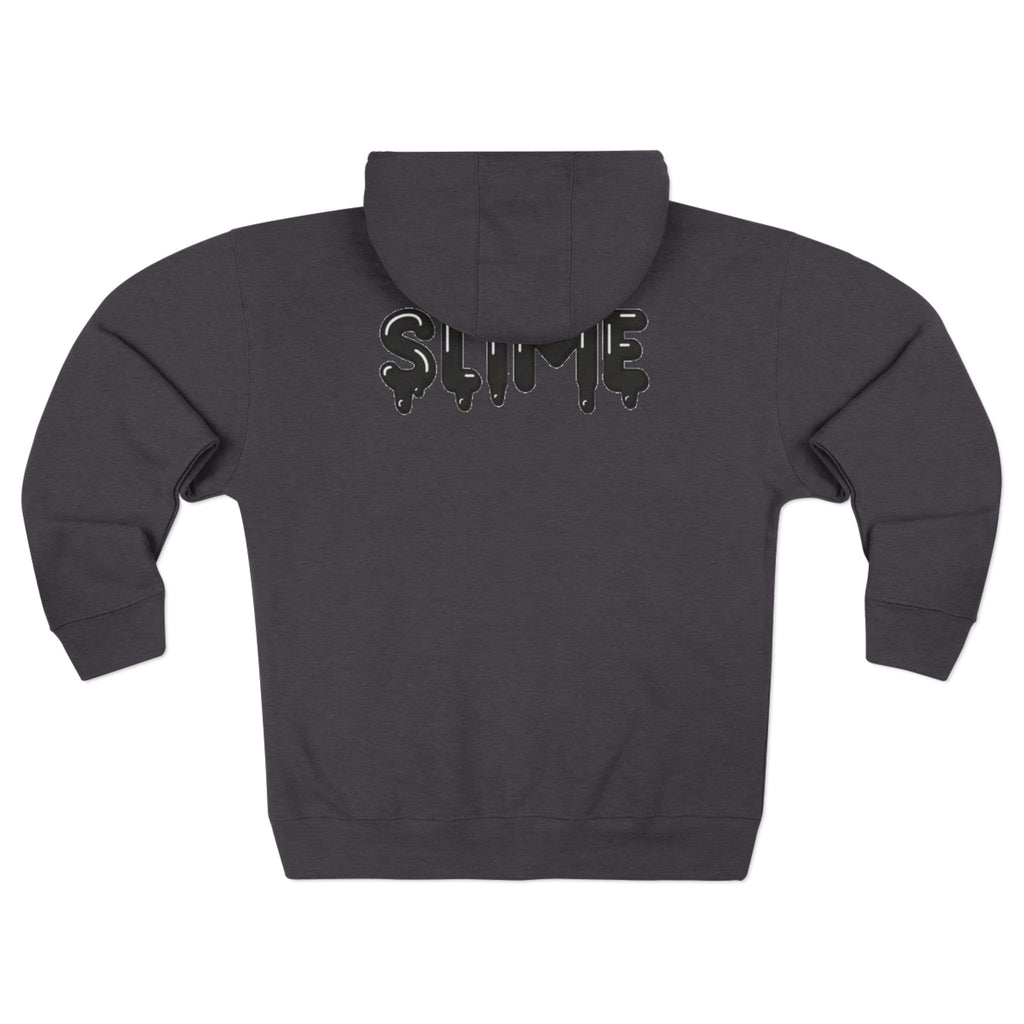 The Slime Shop Zip Hoodie — Heather / Black Slime-$