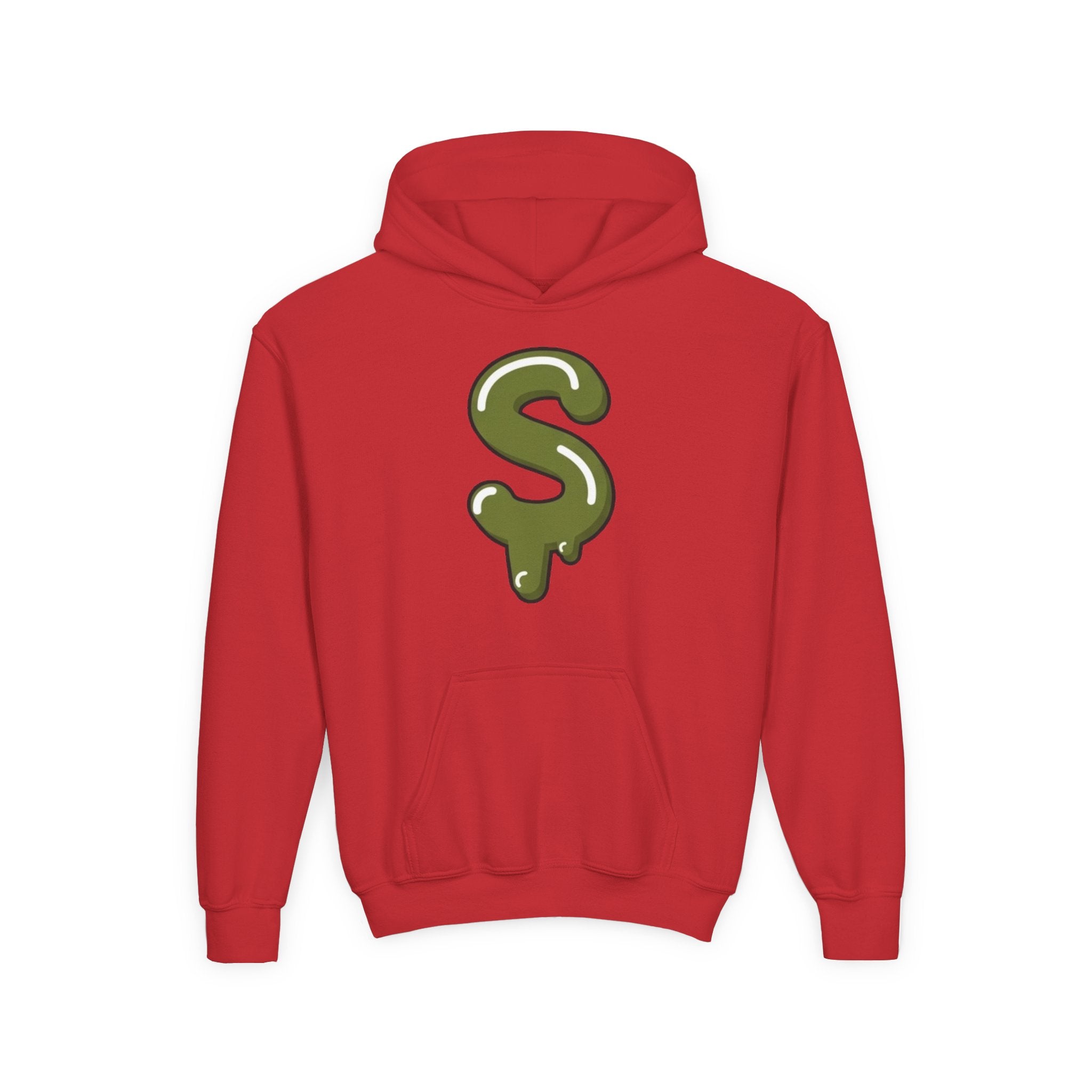 The Slime Shop Youth Hoodie — Red / Army Green Slime $