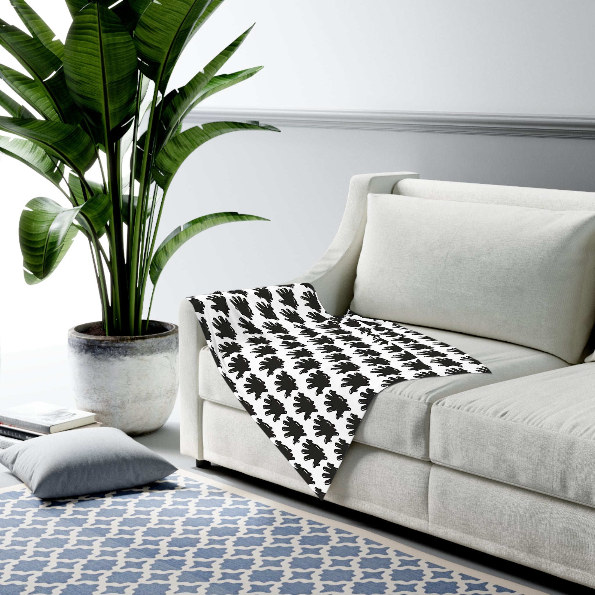 The Slime Shop Baby Swaddle Blanket — White / Black Slime In 5