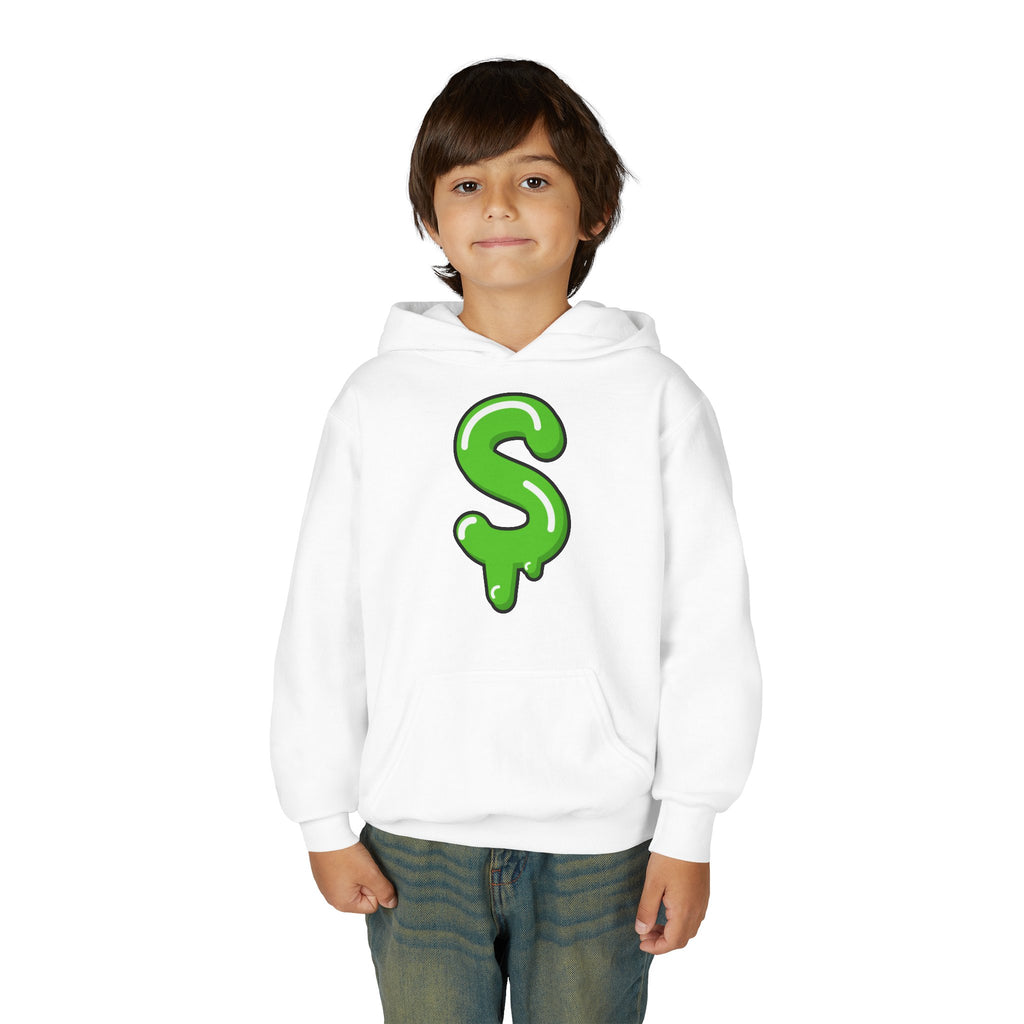 The Slime Shop Youth Hoodie — Carolina Blue / Green Slime $