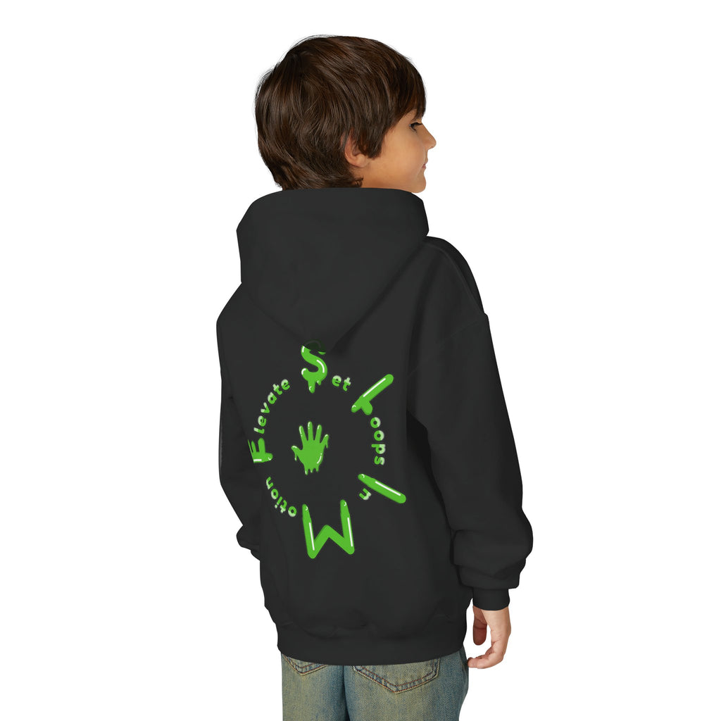 The Slime Shop Youth Hoodie — Carolina Blue / Green Slime $