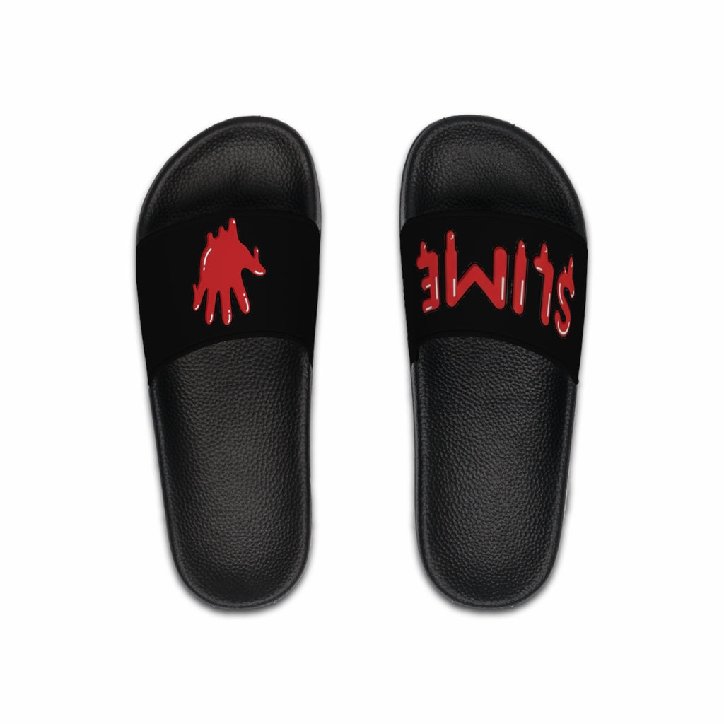 The Slime Shop slides in black with a red five-finger slime hand logo