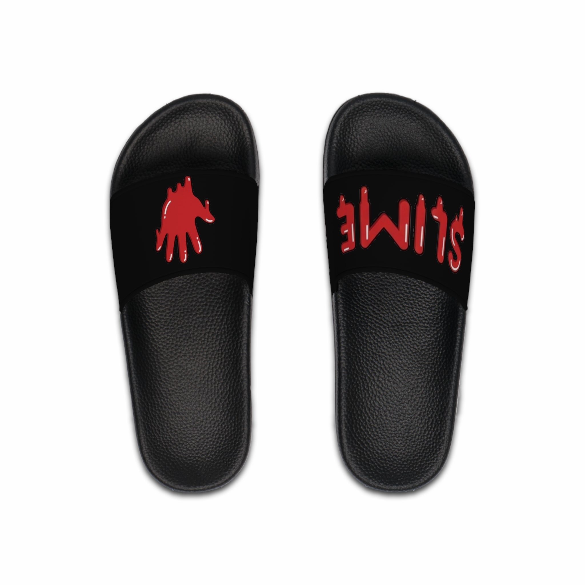The Slime Shop slides in black with a red five-finger slime hand logo