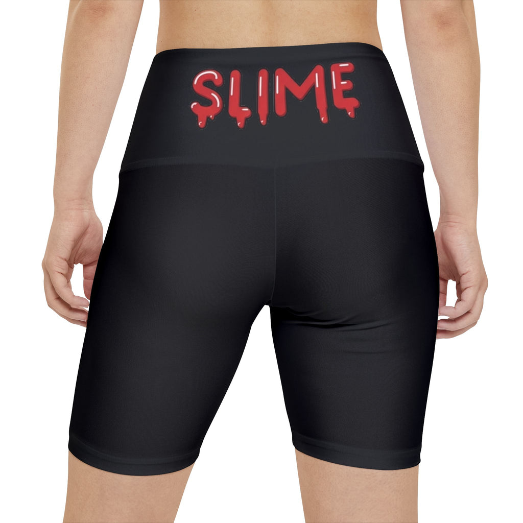 The Slime Shop Women's Workout Shorts — Black / Red Slime In 5