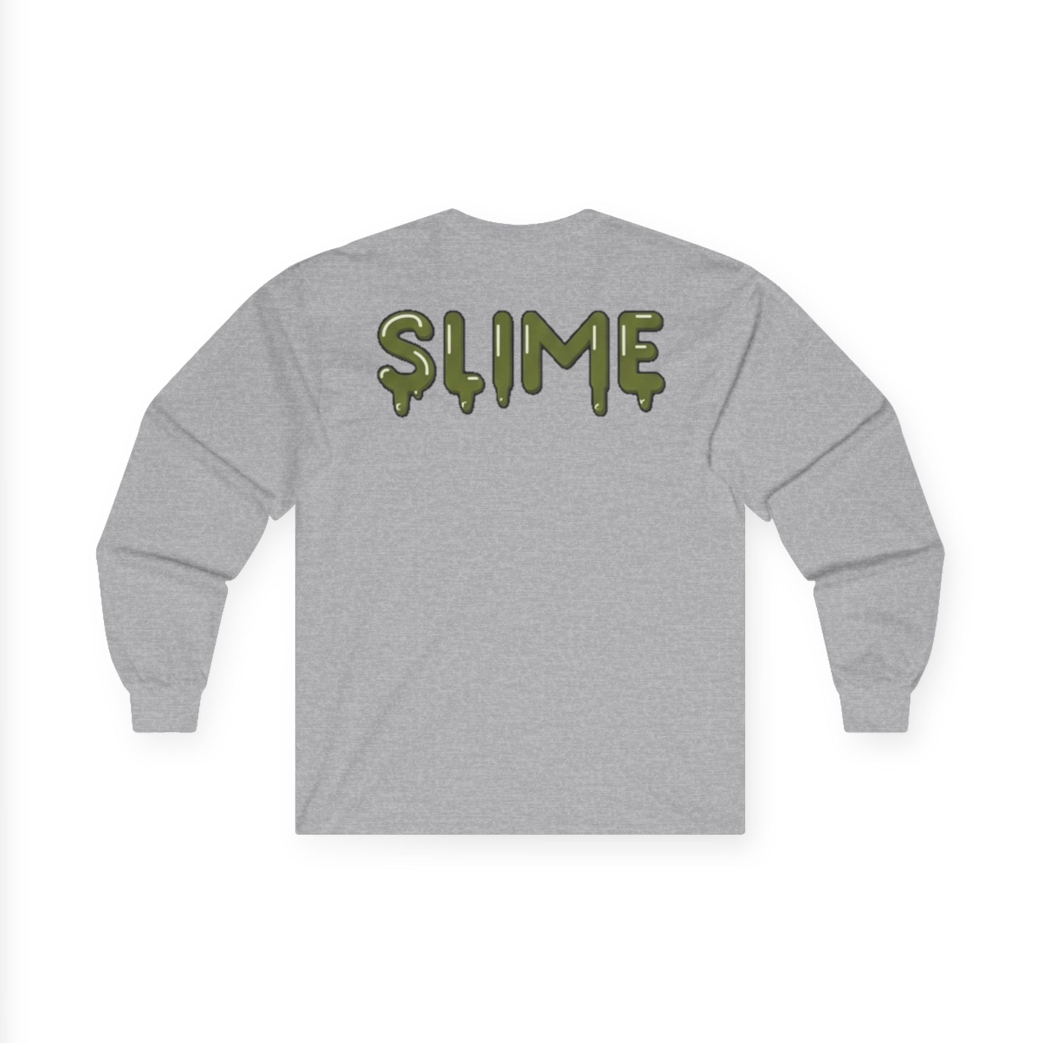 The Slime Shop Ultra Cotton Long-Sleeve — White / Olive Slime In 5
